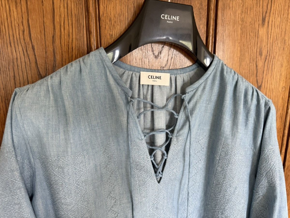 Celine $2450 SS24 Celine embroidered blouse shirt Hedi sample Size M / US 6-8 / IT 42-44 - 19 Thumbnail