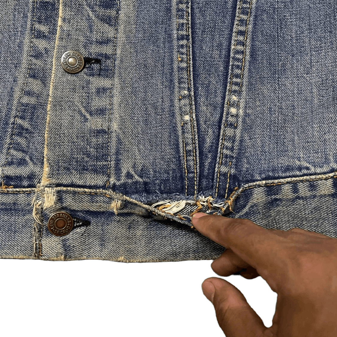 Levi's Vtg 60's Levis Type 3 Big E Denim Jacket Trashed Distressed Size US M / EU 48-50 / 2 - 7 Thumbnail