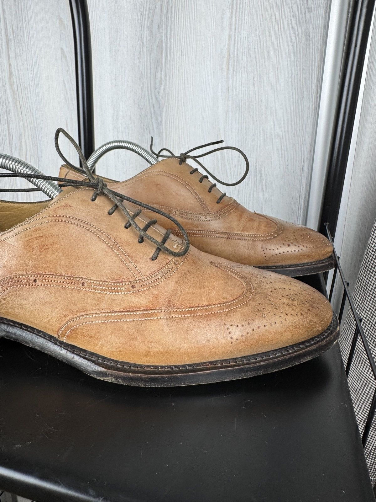 Bally Bally Brown Beige formsl oxford derby leather shoes us 8.5 Size US 8.5 / EU 41-42 - 4 Thumbnail