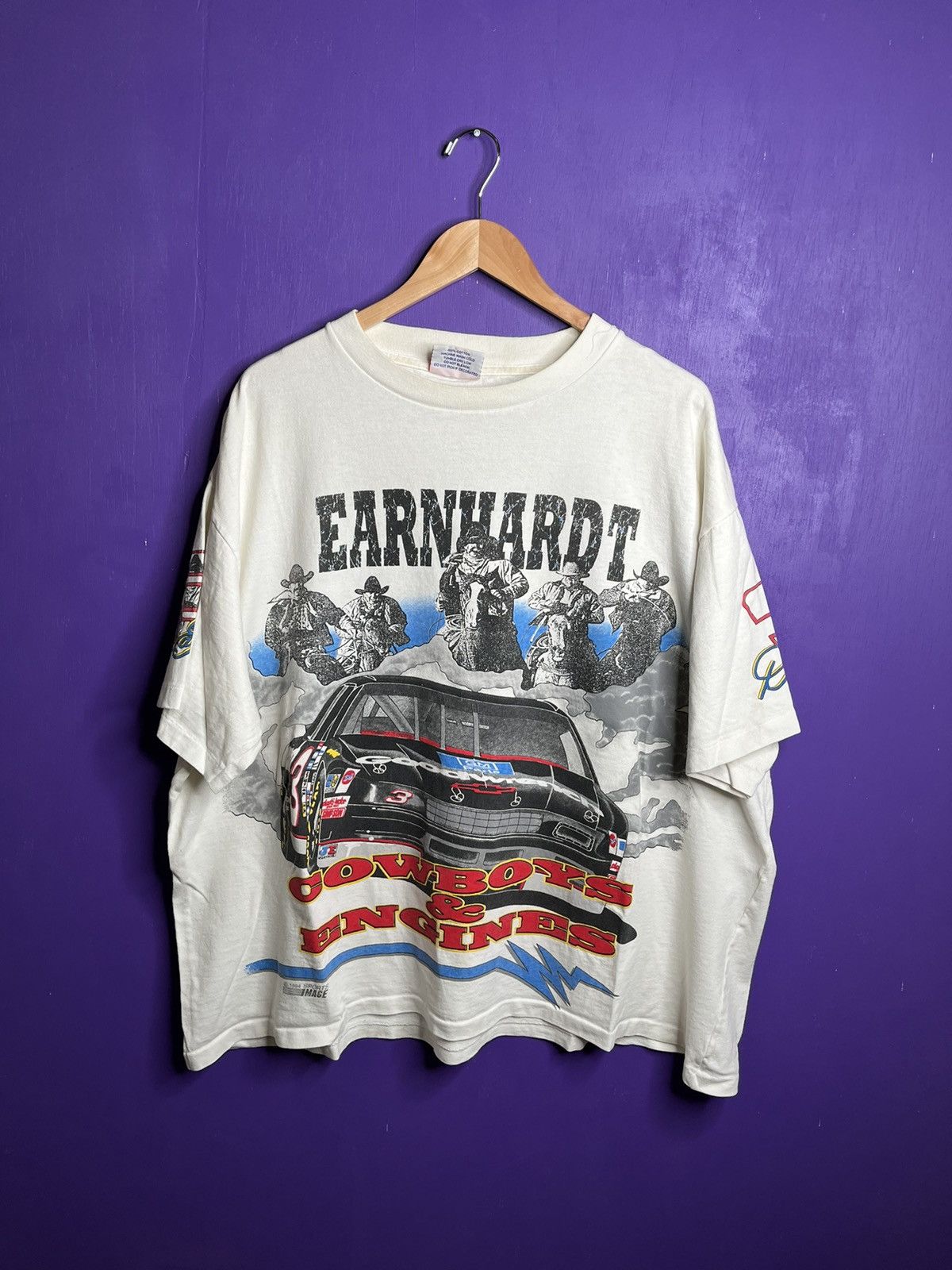 NASCAR × Vintage Vintage 90s NASCAR Dale Earnhardt cowboys & engines AOP tee Size US XXL / EU 58 / 5 - 1 Thumbnail