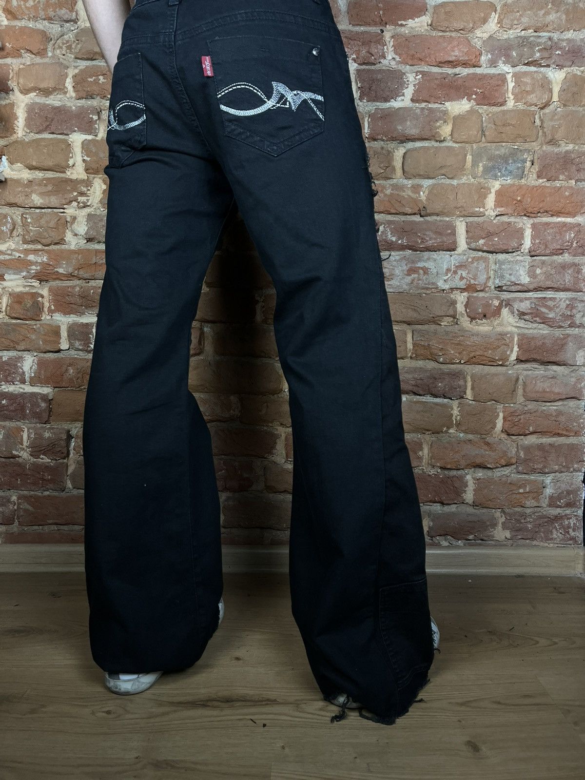 Handmade Handmade custom denim jeans flared pants reworked grunge Size US 31 - 1 Thumbnail