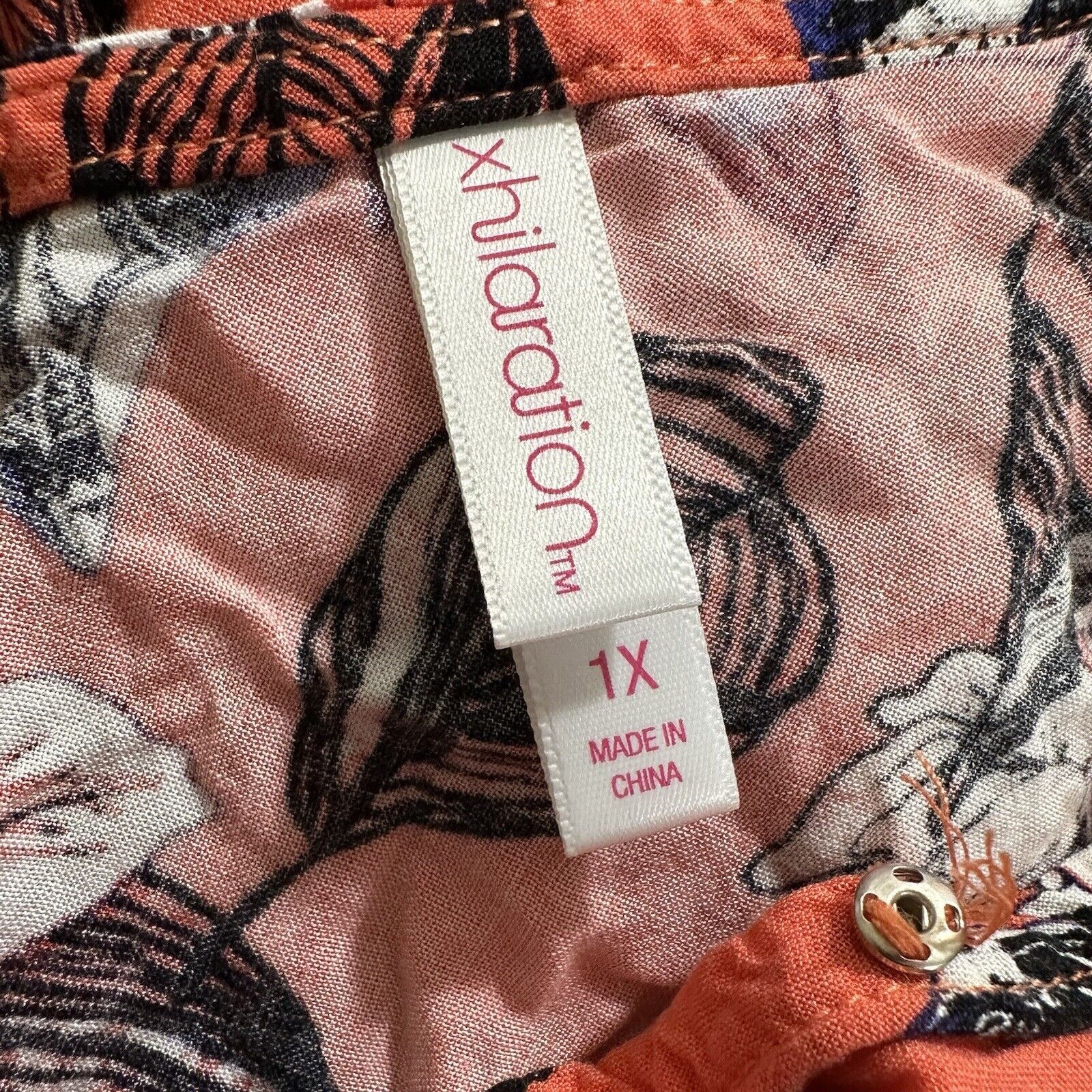 Other Xhilaration 1X Coral Pink Orange Floral High Low Dress Size XL / US 12-14 / IT 48-50 - 3 Thumbnail