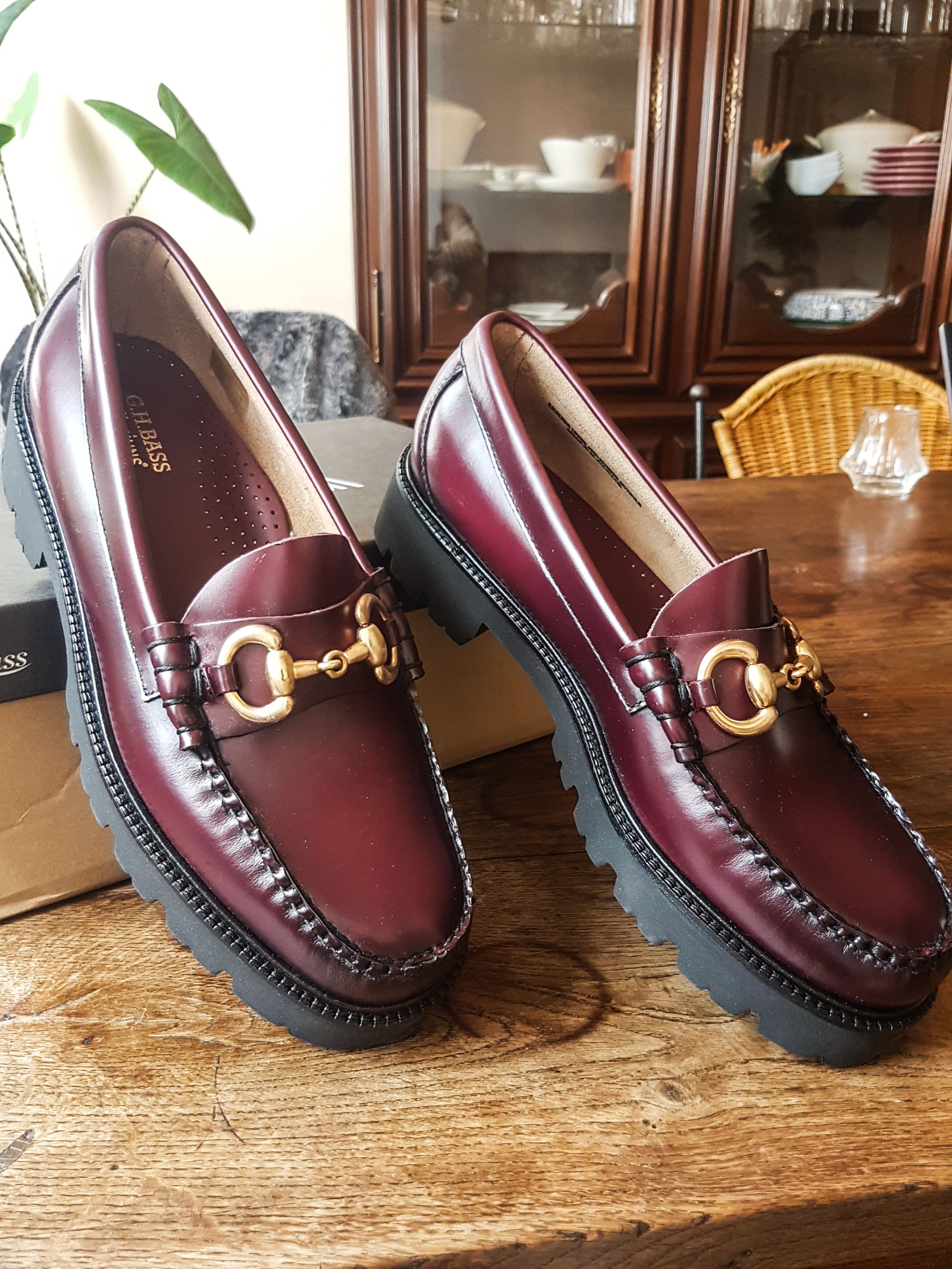 G.H. Bass & Co. Wine Red Chunky Loafers Size US 9.5 / EU 42-43 - 4 Thumbnail