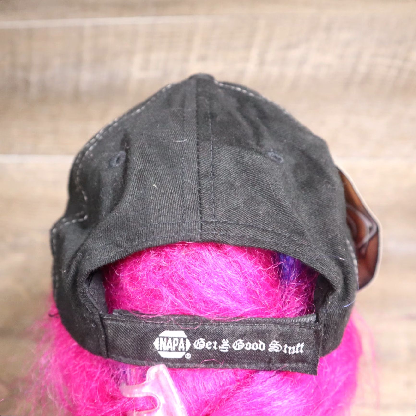 Vintage BLACK MOTORCYCLE HAT Adjustable Strapback Unisex Adult Golf Theme Size ONE SIZE - 3 Thumbnail