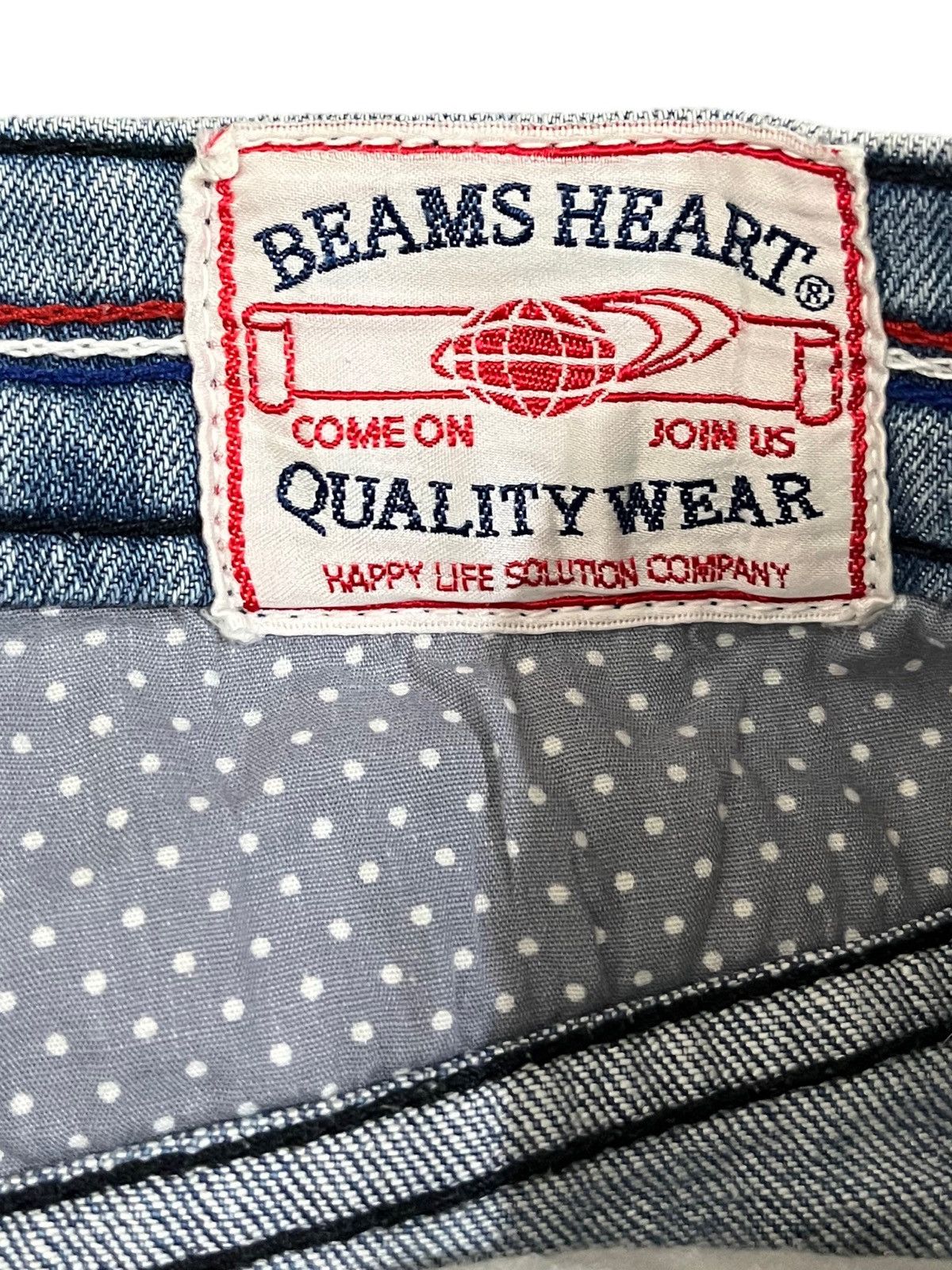 Beams Plus × Vintage Vintage Beams Heart Distressed Denim Size US 33 - 5 Thumbnail