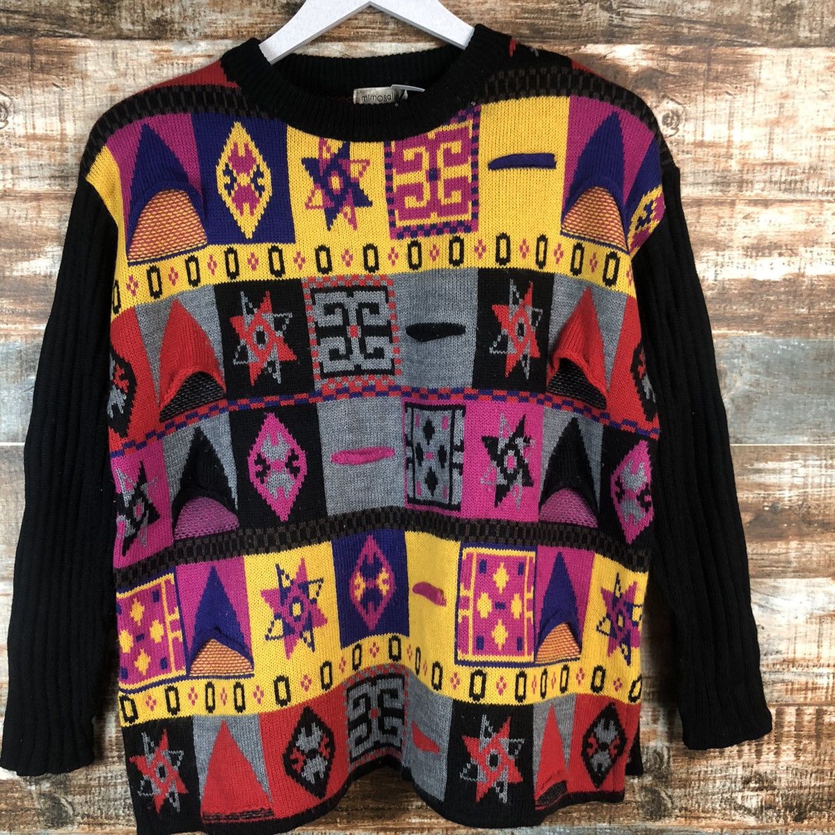 Vintage Mimo Salip Red vintage art Knitwear #A2001 Size M / US 6-8 / IT 42-44 - 7 Thumbnail