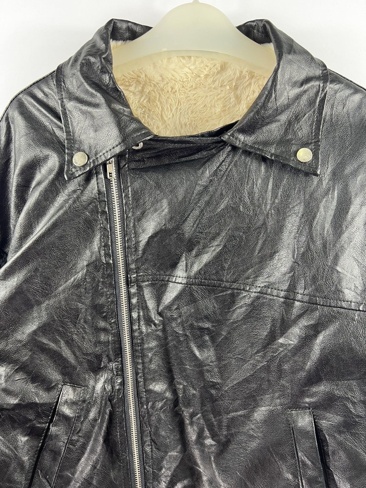 Japanese Brand 🔥 KOREAN 🔥 double collar soft leather knited sleeves jacket Size M / US 6-8 / IT 42-44 - 5 Thumbnail