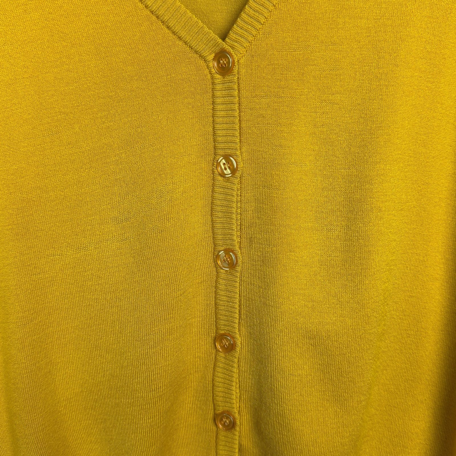 Other ModCloth Women's Plus 3X Golden Yellow V Neck Cardigan Size 3XL / US 20-22 - 5 Thumbnail