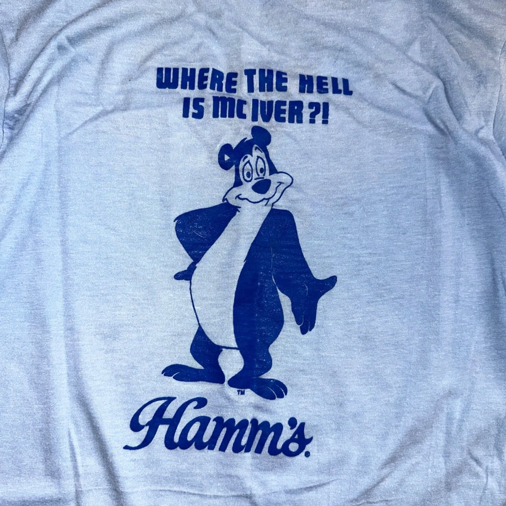 Vintage VINTAGE Wrights T-Shirt Men M Blue 70s 80s 90s Graphic Print Oregon PDX Forest Hamms Yogi Bear Fun Crew Neck Short Sleeve Size US M / EU 48-50 / 2 - 6 Thumbnail