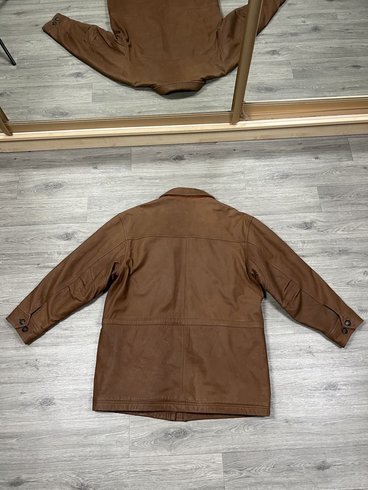 Timberland Vintage Timberland Leather Barn Jacket Brown Multi-Pocket Size US S / EU 44-46 / 1 - 7 Thumbnail