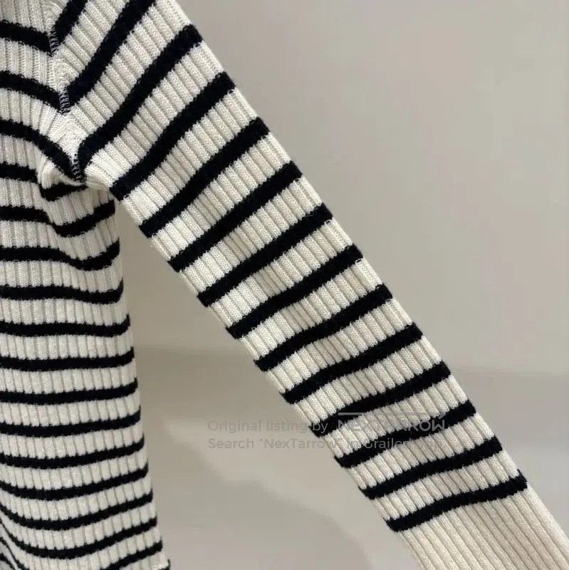 Dior Dior Winter White Striped Wool Sweater . Size S / US 4 / IT 40 - 4 Thumbnail