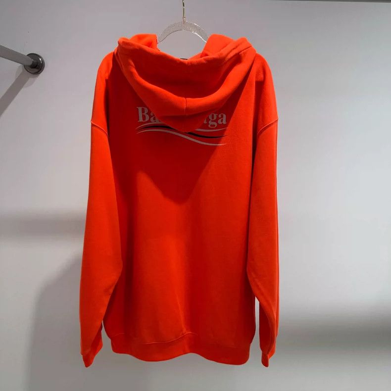 Balenciaga Balenciaga Fluorescent Orange Classic Wave Logo Hoodie Size US L / EU 52-54 / 3 - 2 Thumbnail