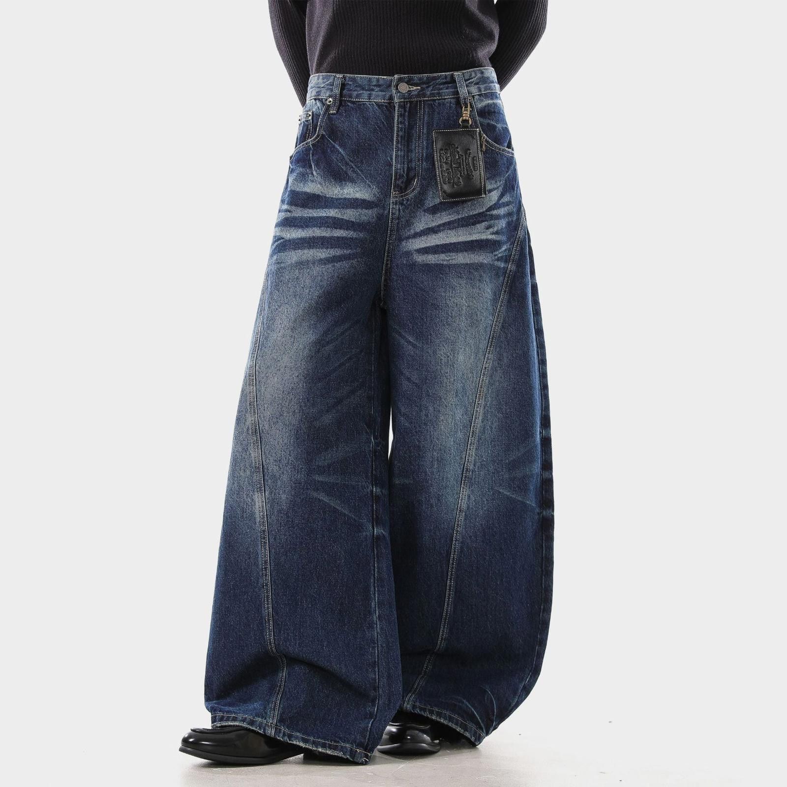 Vintage Wide Leg Denim Jeans, Baggy Loose Fit Jeans Size US 32 / EU 48 - 6 Thumbnail