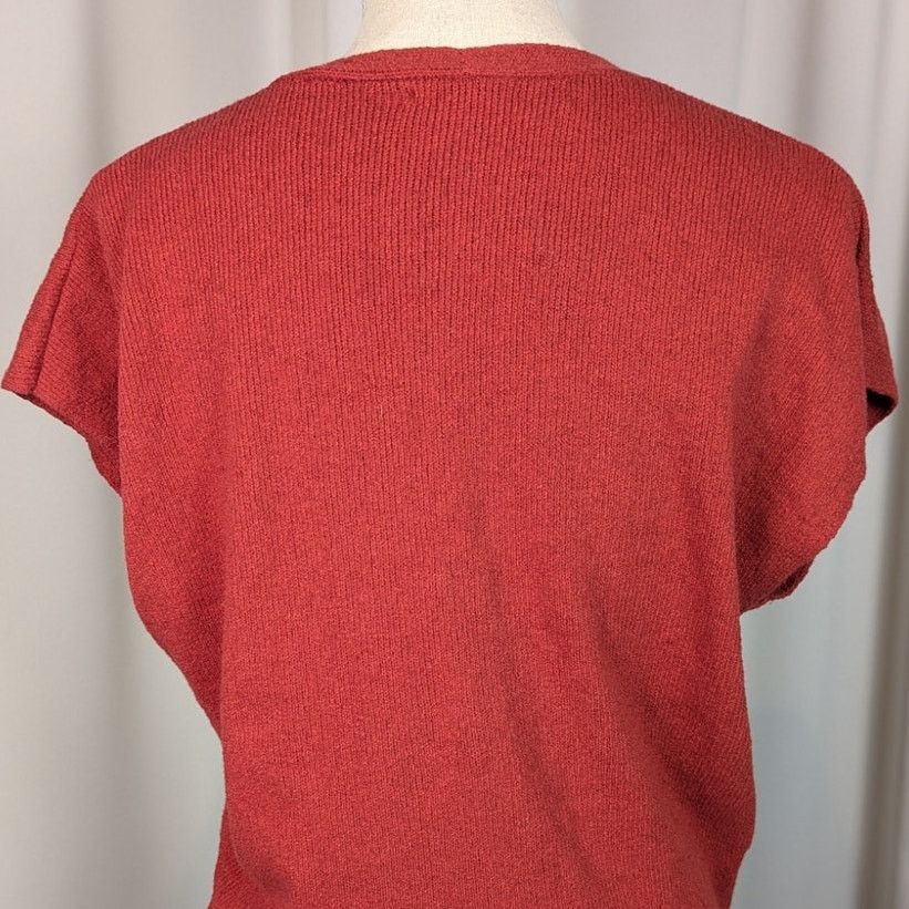 Joie Joie Alenah Twist Front Knit Sweater Rust Red Pullover Size L / US 10 / IT 46 - 9 Thumbnail