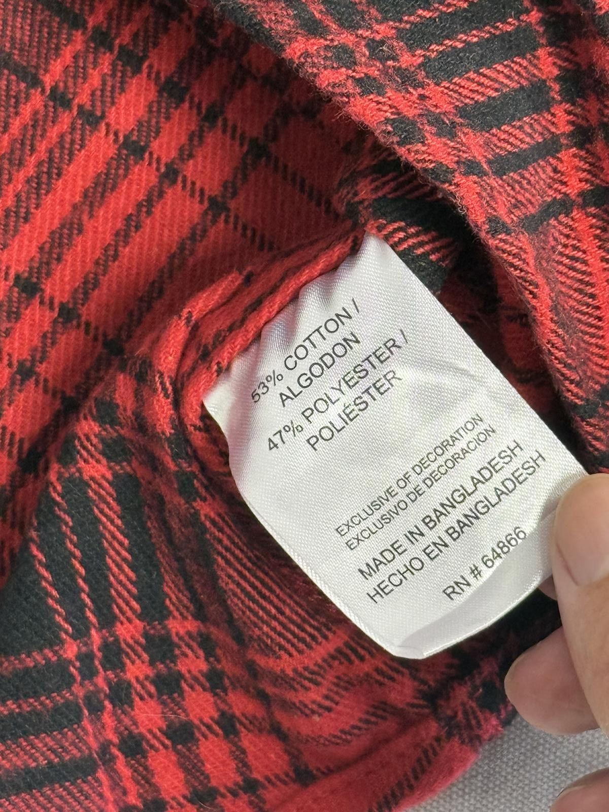 Lee Mens Red & Black Lee Flannel Plaid Long Sleeve Regular - M Size US M / EU 48-50 / 2 - 3 Thumbnail