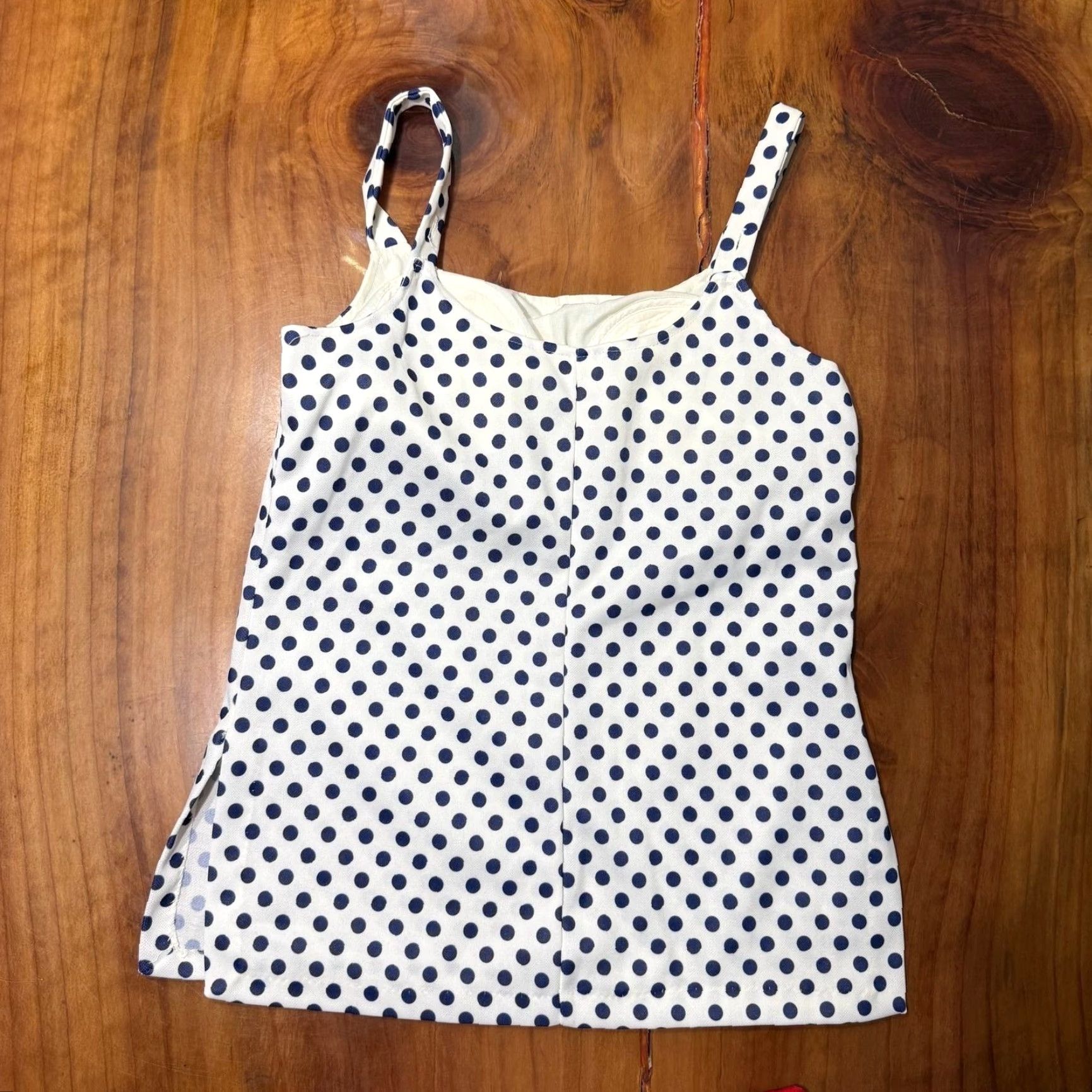 Vintage VINTAGE Montgomery Ward Shirt Bottom Set Polka Dot Knit 60s 70s Red XS Women Tank Sleeveless Casual Short Dress Size XS / US 0-2 / IT 36-38 - 3 Thumbnail