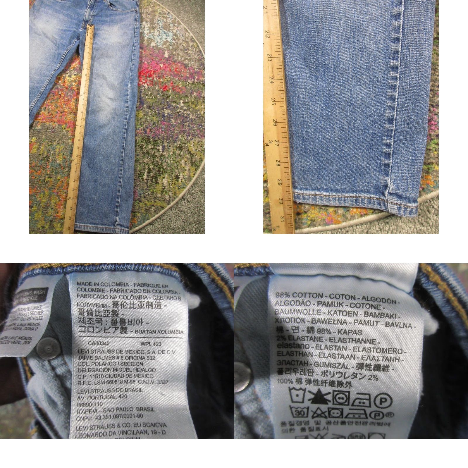 Levi's Levi's 505 Jeans 34x30 Blue Stretch Denim Regular Fit Straight Leg Men Size US 34 / EU 50 - 8 Thumbnail