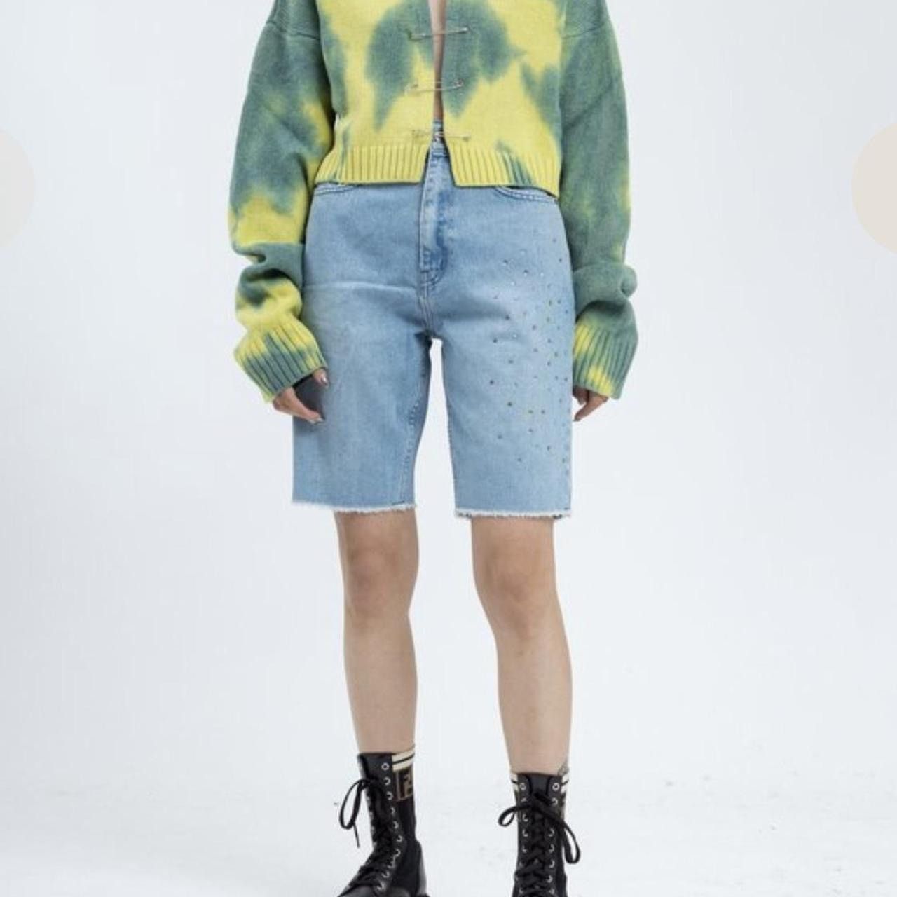 Danielle Guizio Embellished Jean Shorts