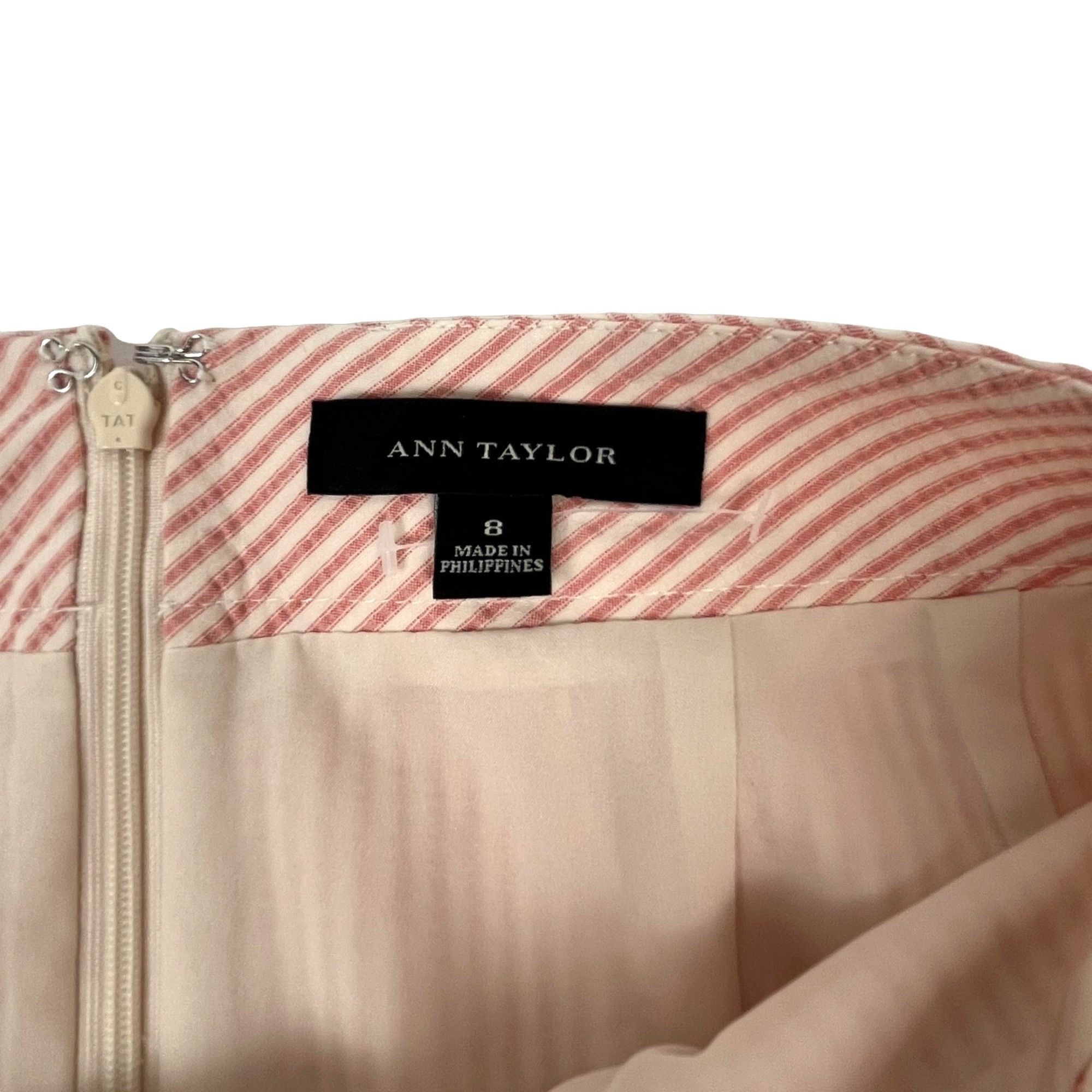Ann Taylor Ann Taylor Women's Pink Seersucker Pencil Skirt Size 8 Size 30" / US 8 / IT 44 - 2 Thumbnail
