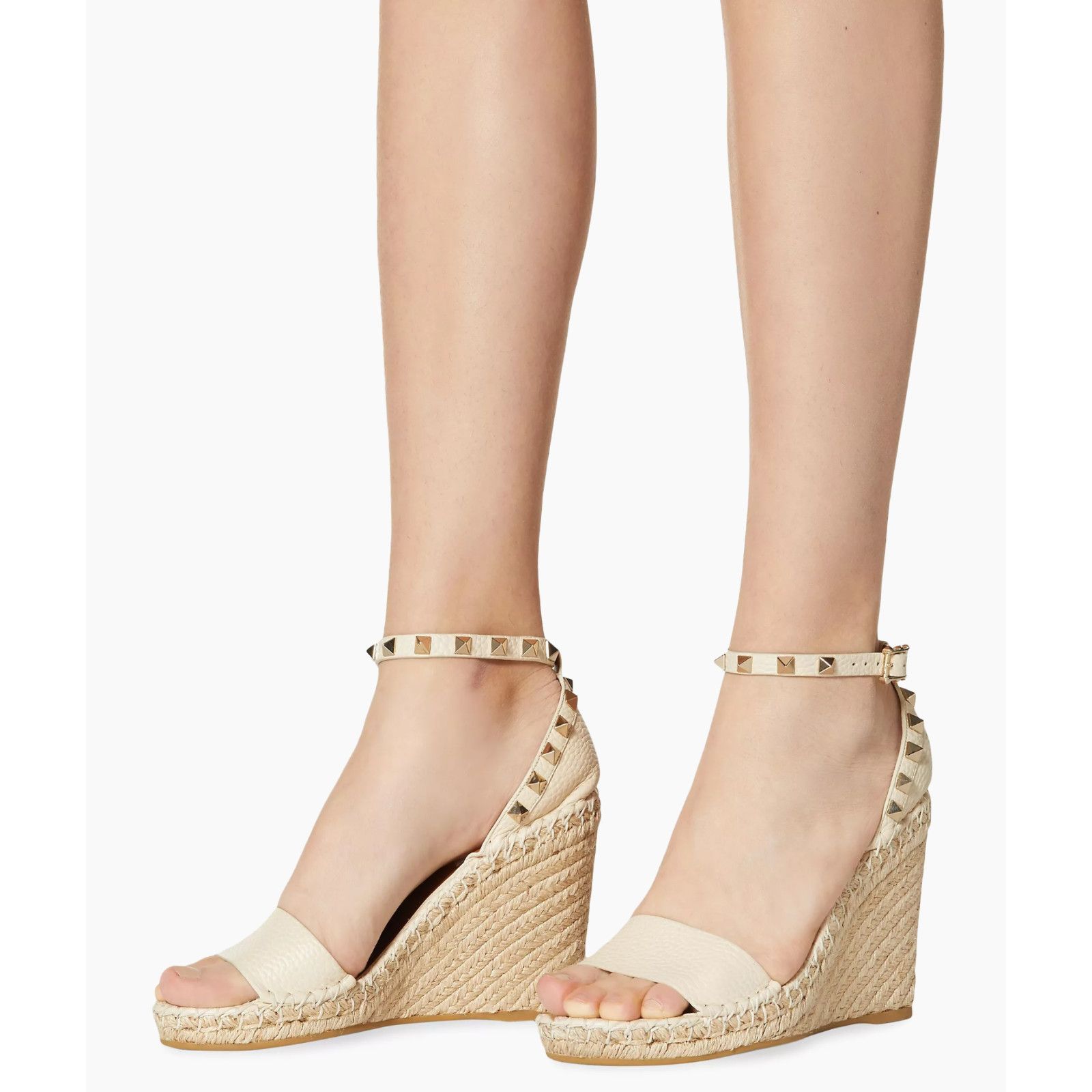 Valentino Rockstud Ankle Strap Platform Wedge Sandal Heel 40 Size US 10 / IT 40 - 5 Thumbnail