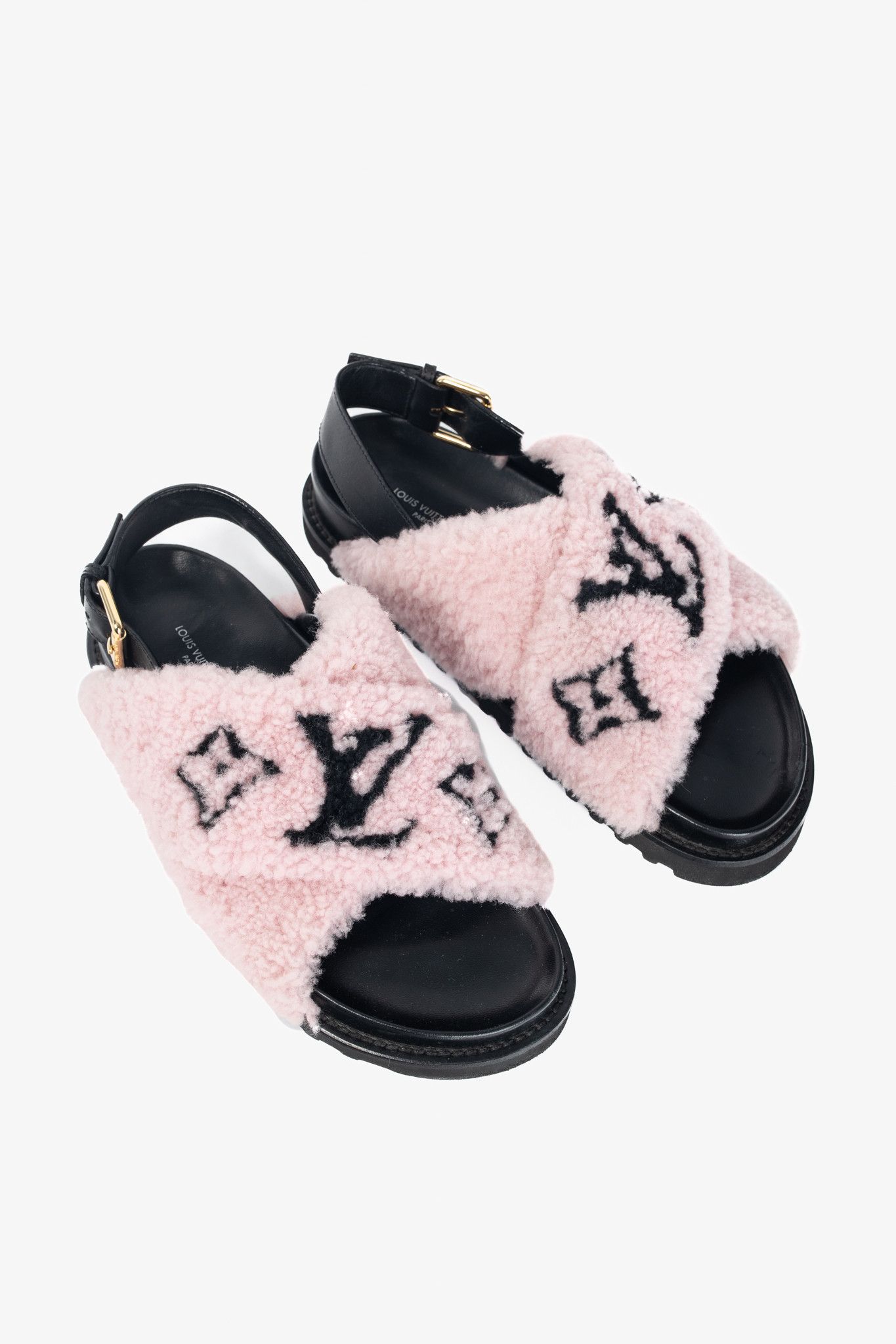 Louis Vuitton Louis Vuitton Paseo Shearling Monogram Slingback Sandals Size US 9.5 / IT 39.5 - 1 Thumbnail
