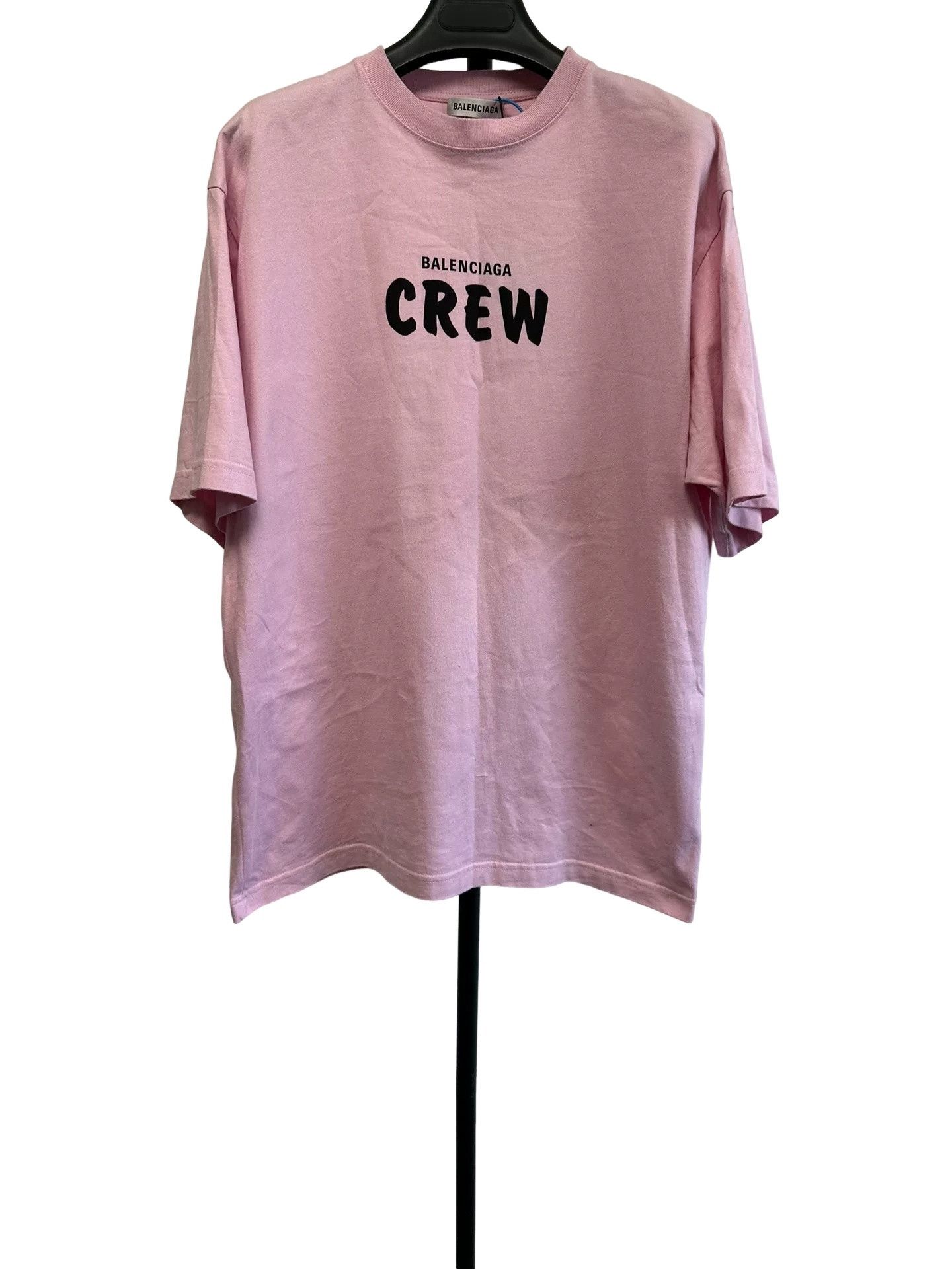 Balenciaga Balenciaga Pink Crew Logo Print T-Shirt Size XS Size US XS / EU 42 / 0 - 1 Thumbnail