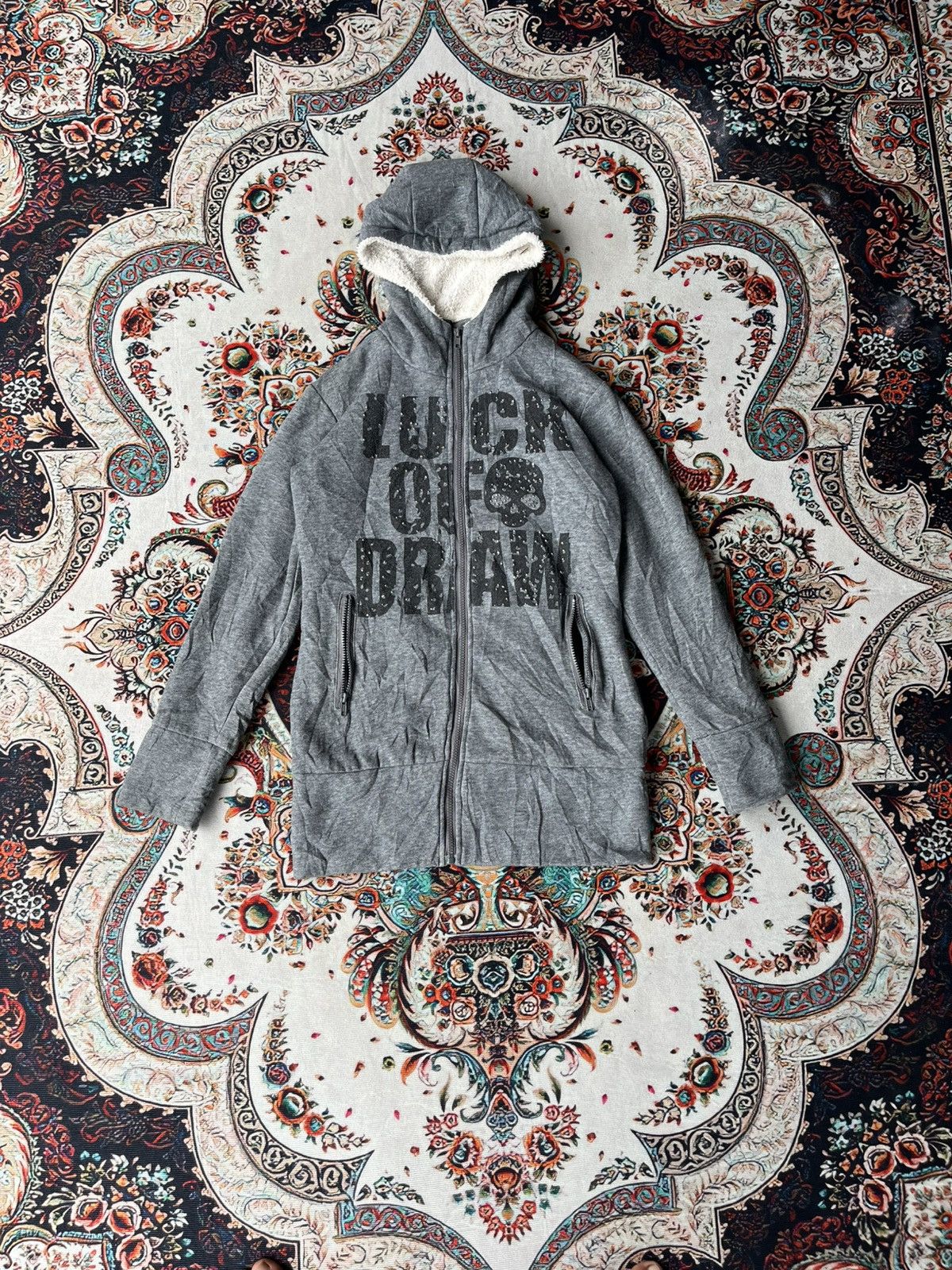 Skin y2k grey full-zip hoodie jacket with sherpa Size M / US 6-8 / IT 42-44 - 2 Thumbnail