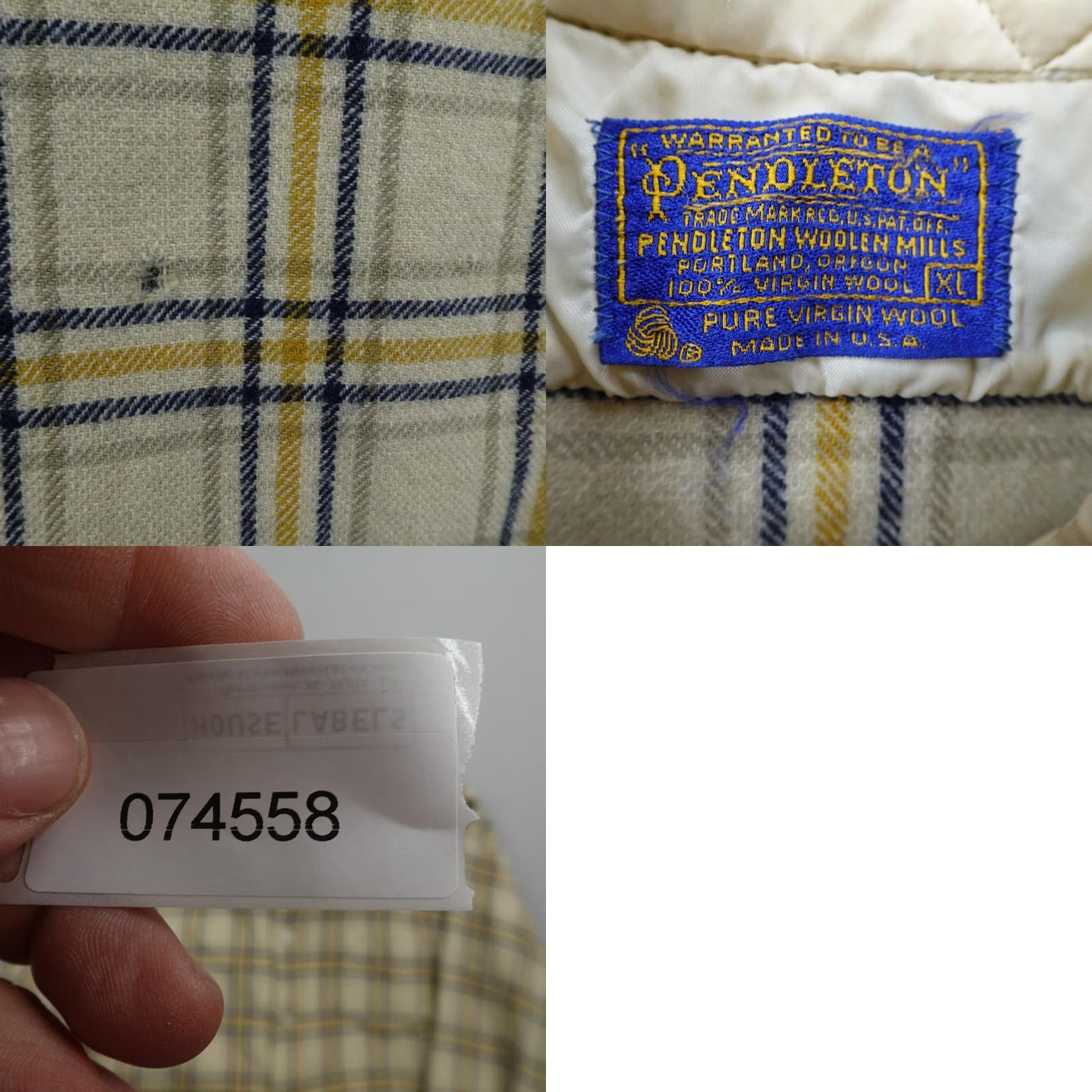 Pendleton Vintage Pendleton Shirt Mens XL Beige Plaid Lodge Flannel Wool Button Up 60s Size US XL / EU 56 / 4 - 9 Thumbnail