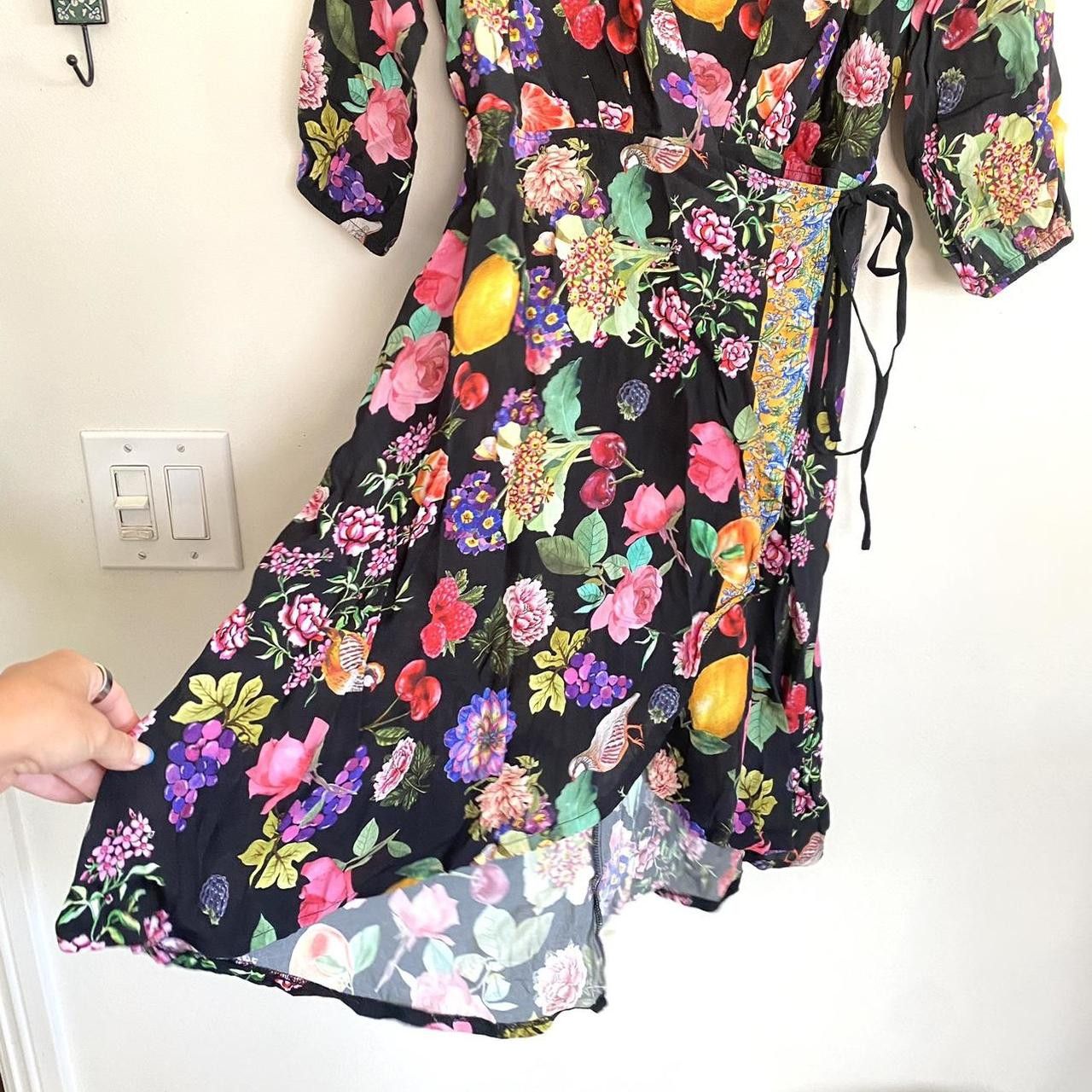 Desigual DESIGUAL BLACK MULTICOLOR WRAP MIDI DRESS WOMENS SIZE 36 XS Size XS / US 0-2 / IT 36-38 - 7 Thumbnail