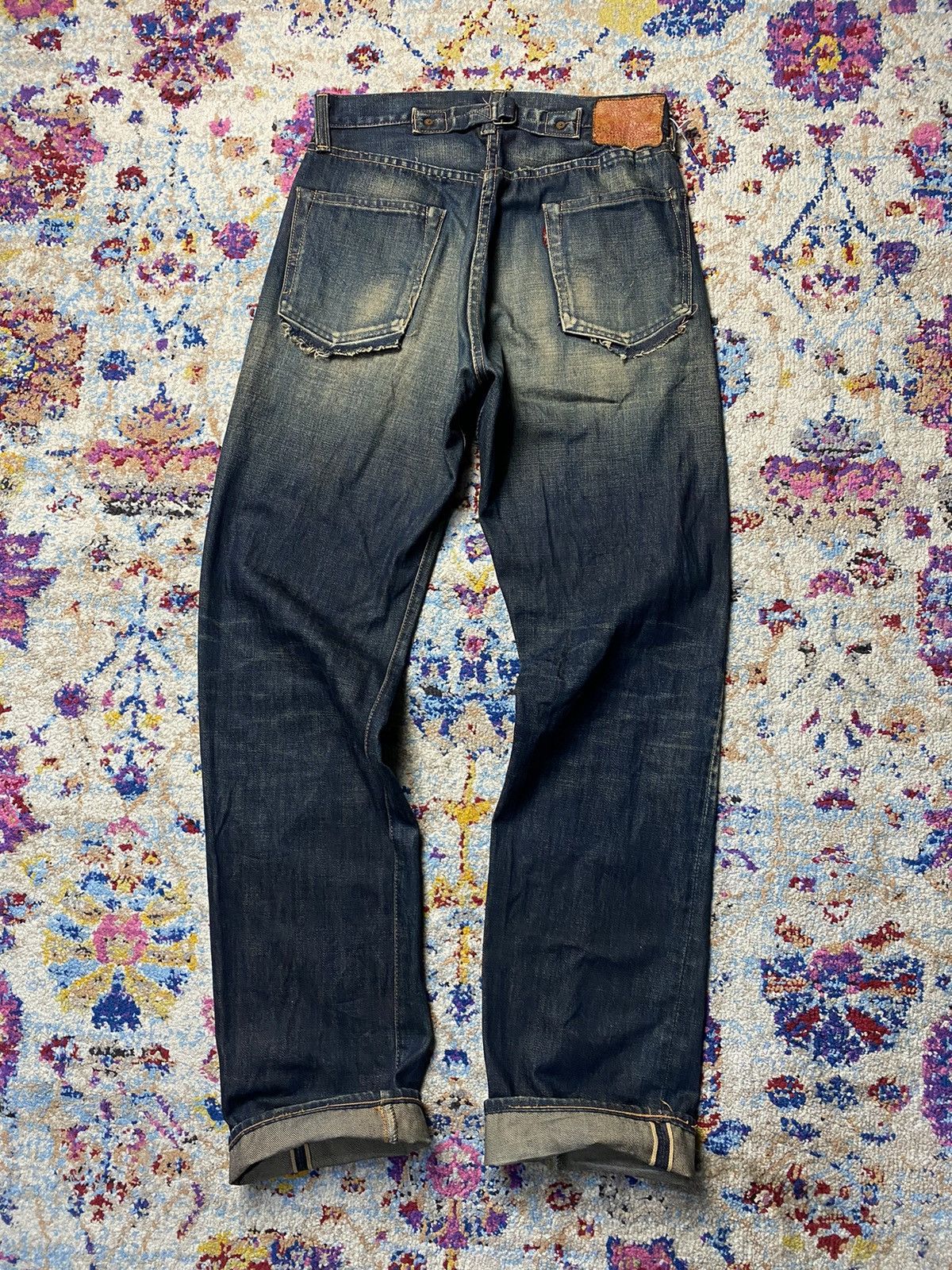 Levi's × Levi's Vintage Clothing × Vintage 1980 Cinch Buckleback Big E 501 Levis Selvedge Slim Straight Size US 34 / EU 50 - 3 Thumbnail