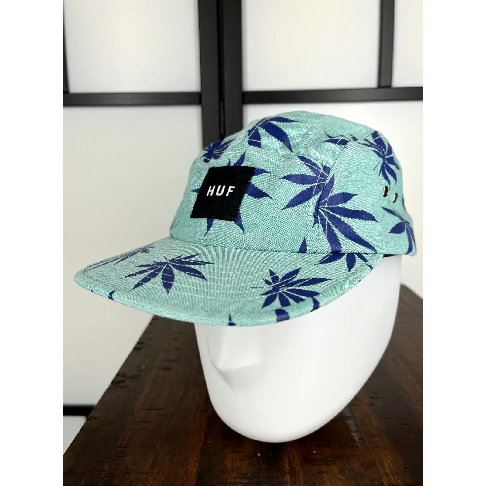 Huf HUF Hat Cap Strap Back Adult One Size Blue Marijuana Leaf Print Skate Cotton - 5 Panel - Men - Twill - Solid Pattern - Beach 90s Size ONE SIZE - 4 Thumbnail