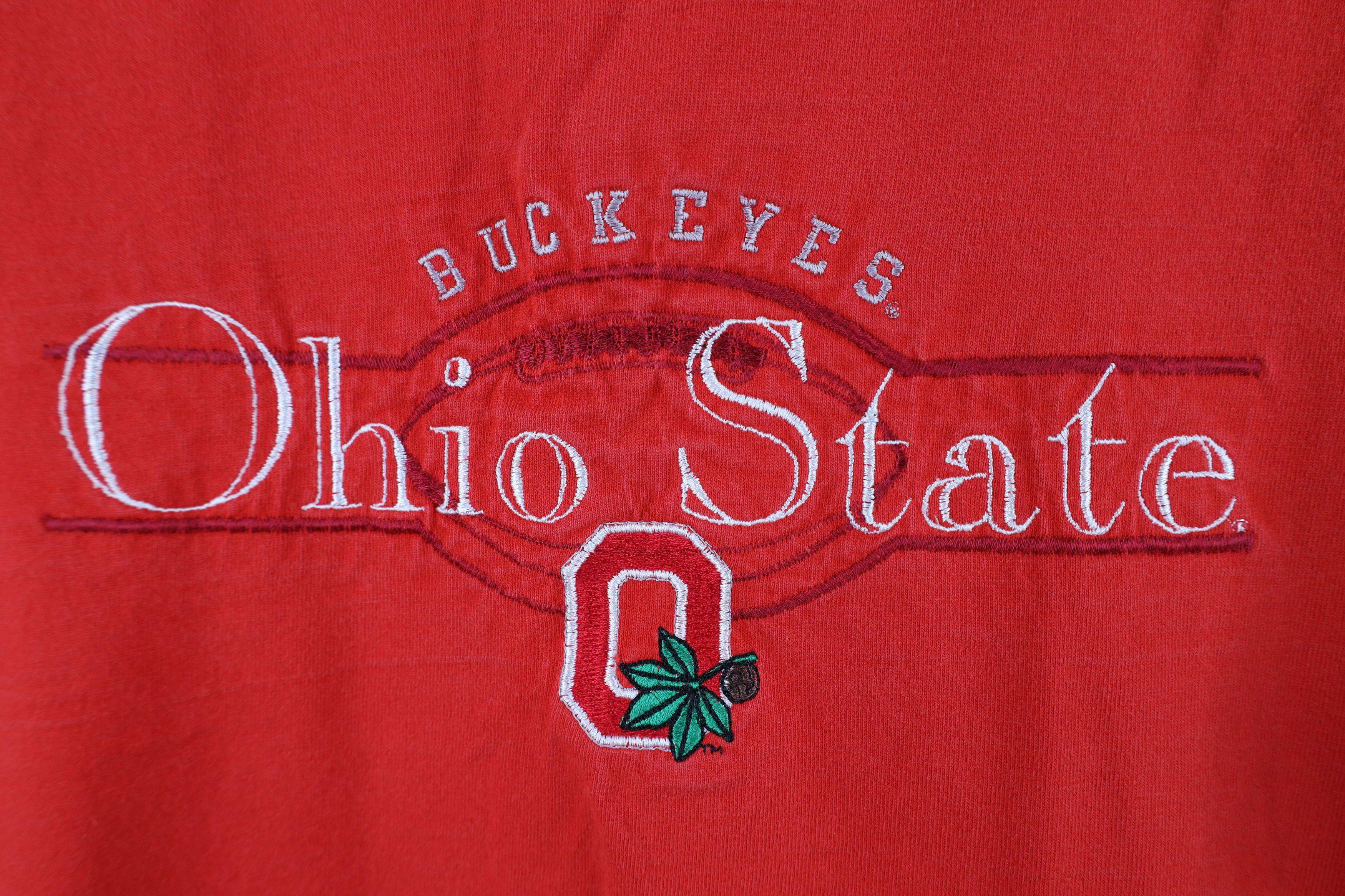 Vintage Vintage 90s Ohio State University Football T-Shirt Red Size US L / EU 52-54 / 3 - 5 Thumbnail
