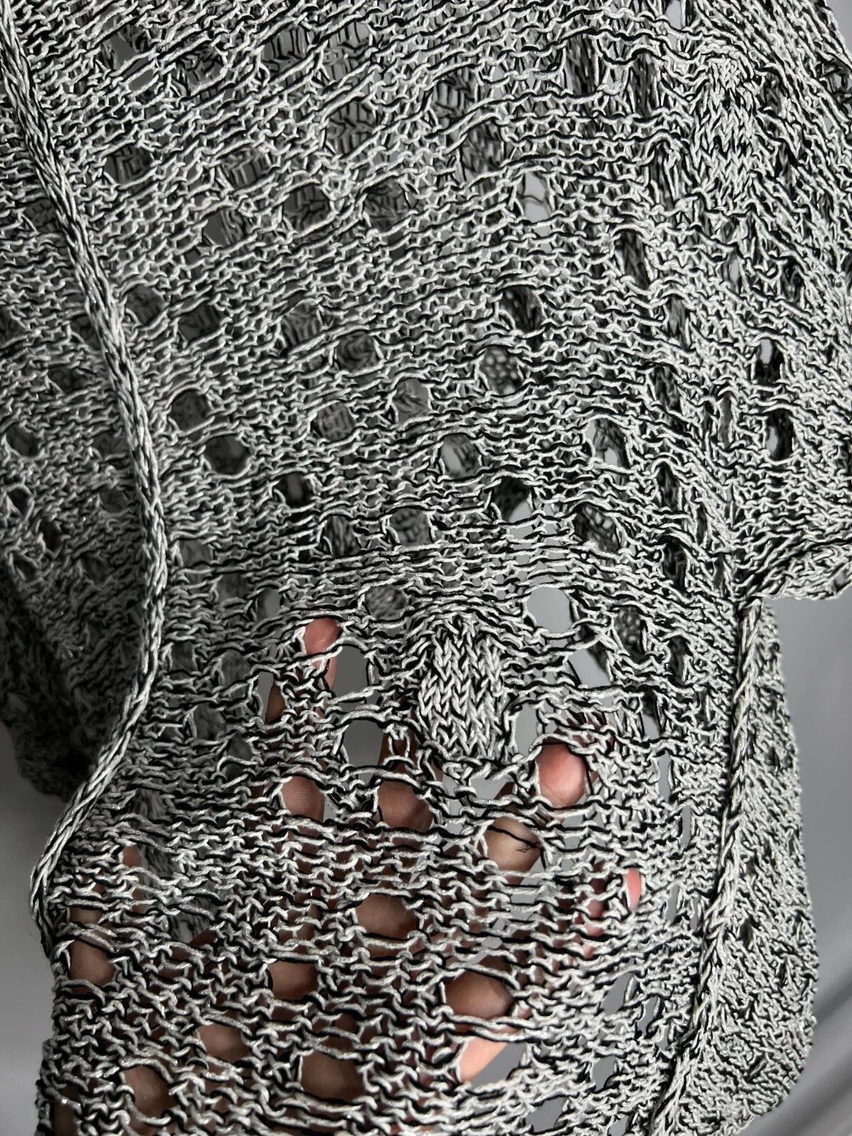 Sarah Pacini Sarah Pacini Black & White Knit Crop Top One Size Lagenlook Size ONE SIZE - 15 Thumbnail