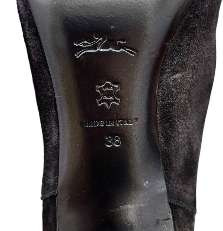 Longchamp Longchamp Roseau Heeled boots Black suede leather Bamboo Size US 7.5 / IT 37.5 - 10 Thumbnail