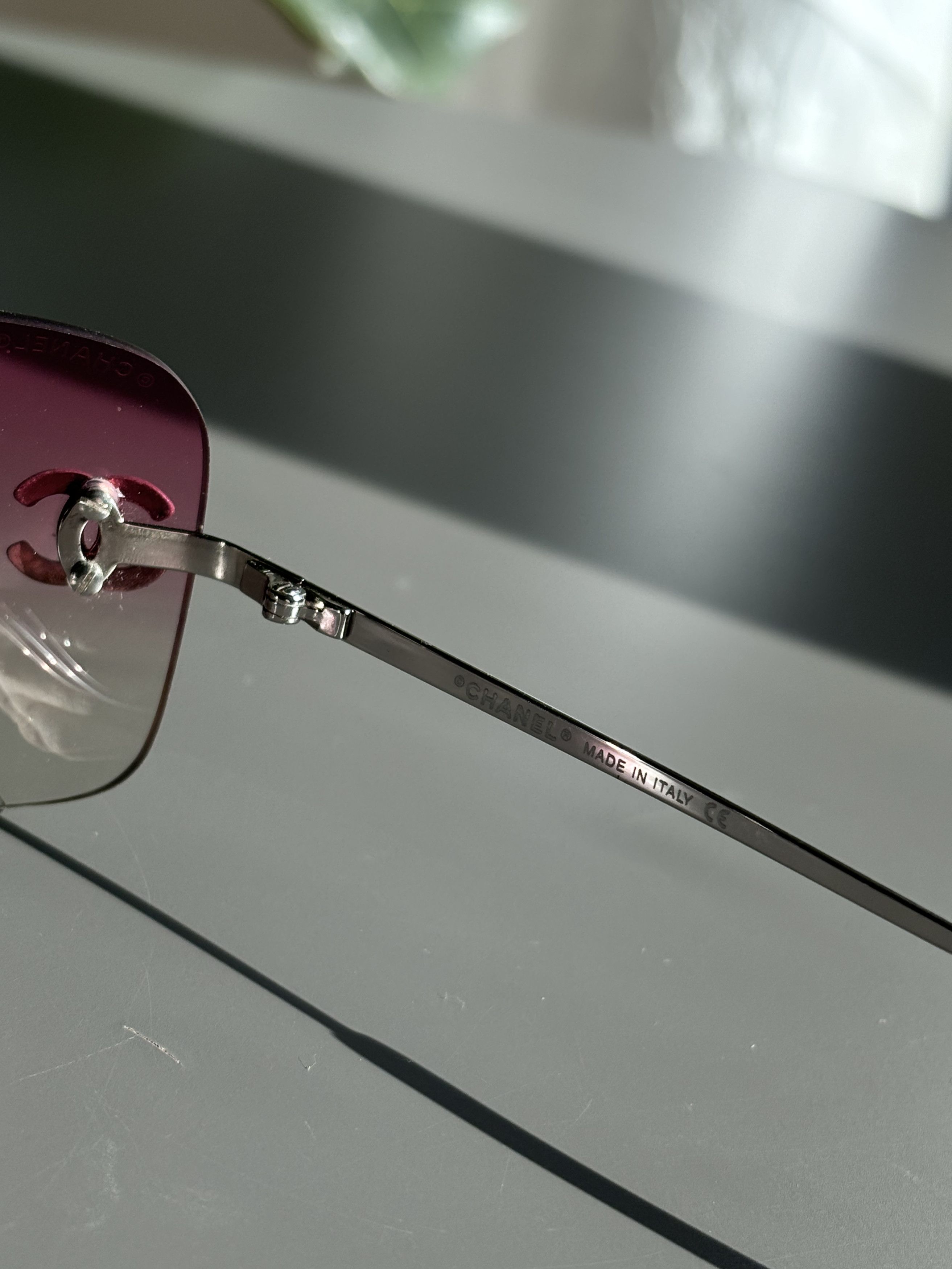 Chanel Chanel Sunglasses 4017 D CC Rhinestone Logo Rimless Size ONE SIZE - 7 Thumbnail
