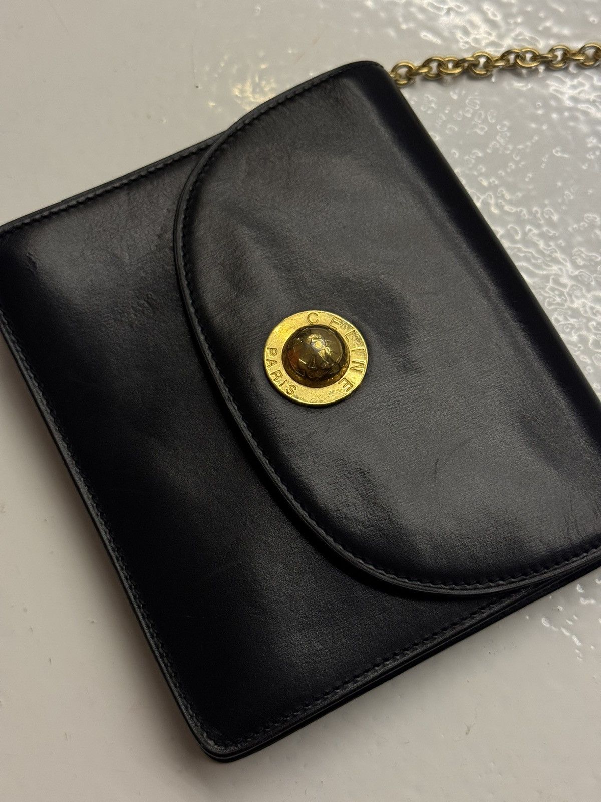 Celine × Vintage Vintage Celine black leather chain cross body bag Size ONE SIZE - 11 Thumbnail