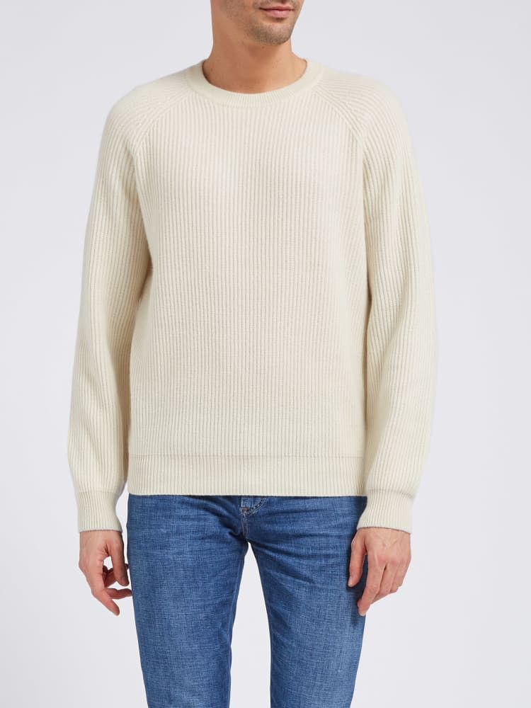Brunello Cucinelli o1w1db10924 Cashmere Sweater in Open White Size US M / EU 48-50 / 2 - 1 Preview