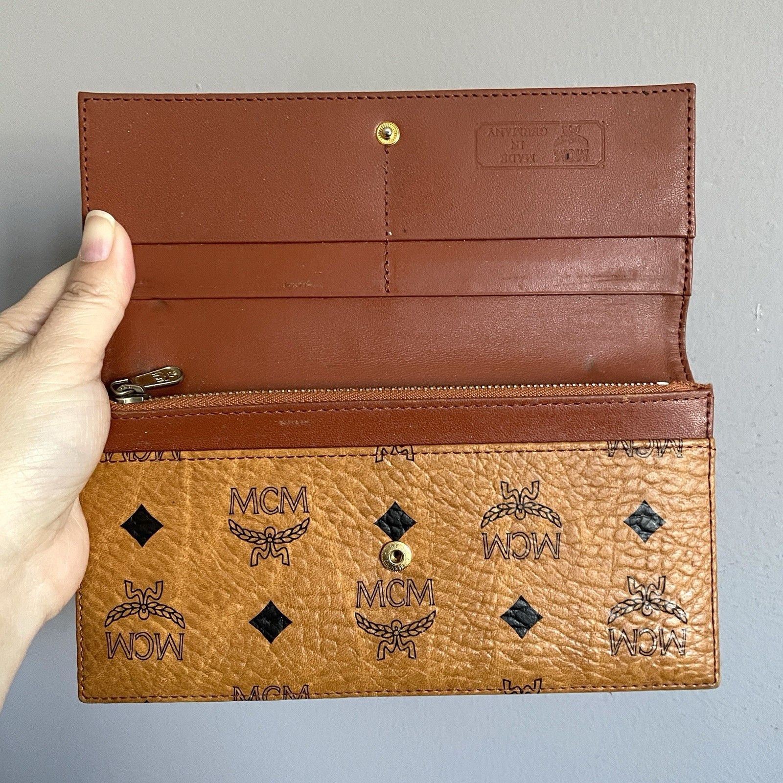 MCM Vintage MCM Cognac Visetos Leather Wallet & Cardholder Size ONE SIZE - 4 Thumbnail