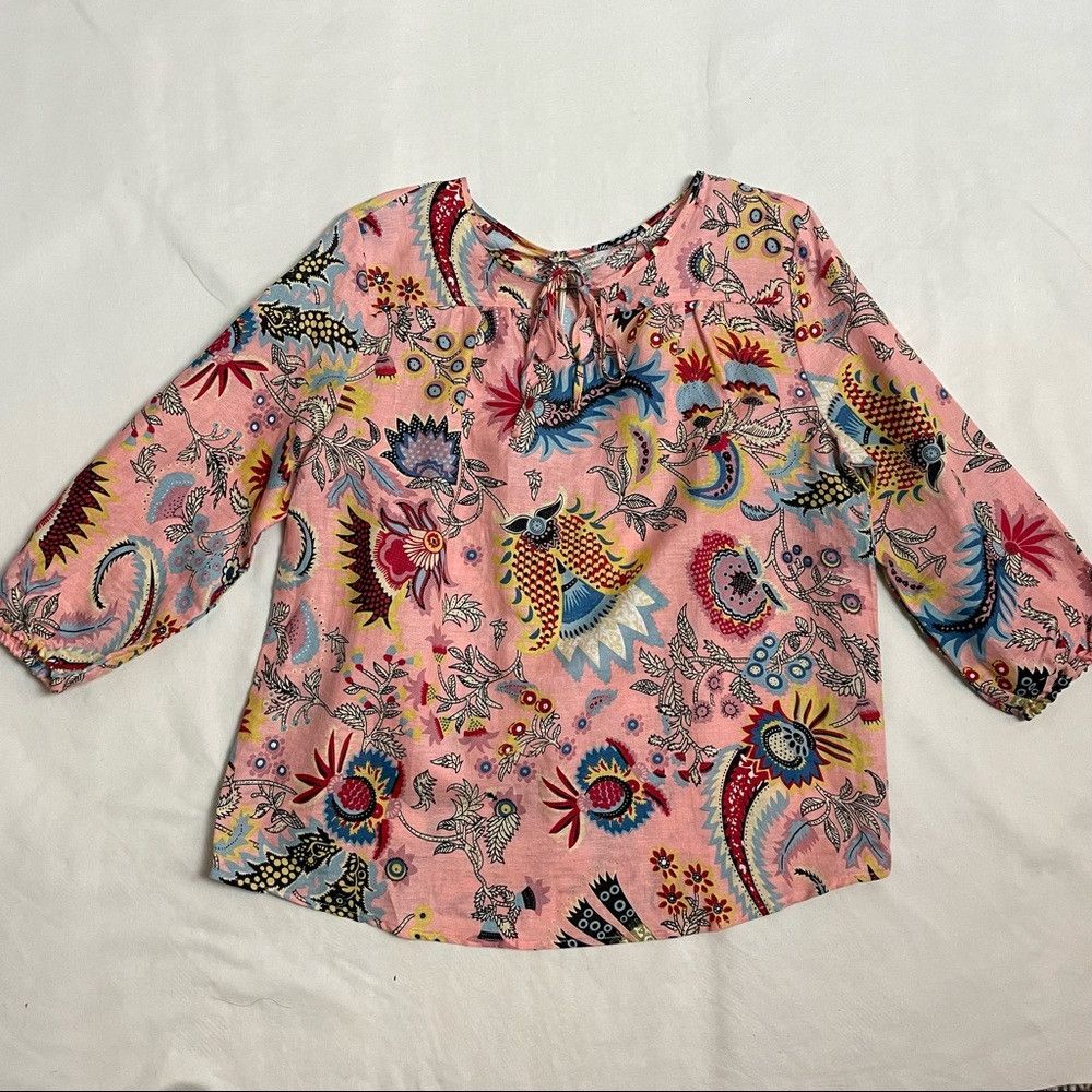 Other NWT New Linen Blend by Hester & Orchard Floral Tropical Blo Size M / US 6-8 / IT 42-44 - 5 Thumbnail