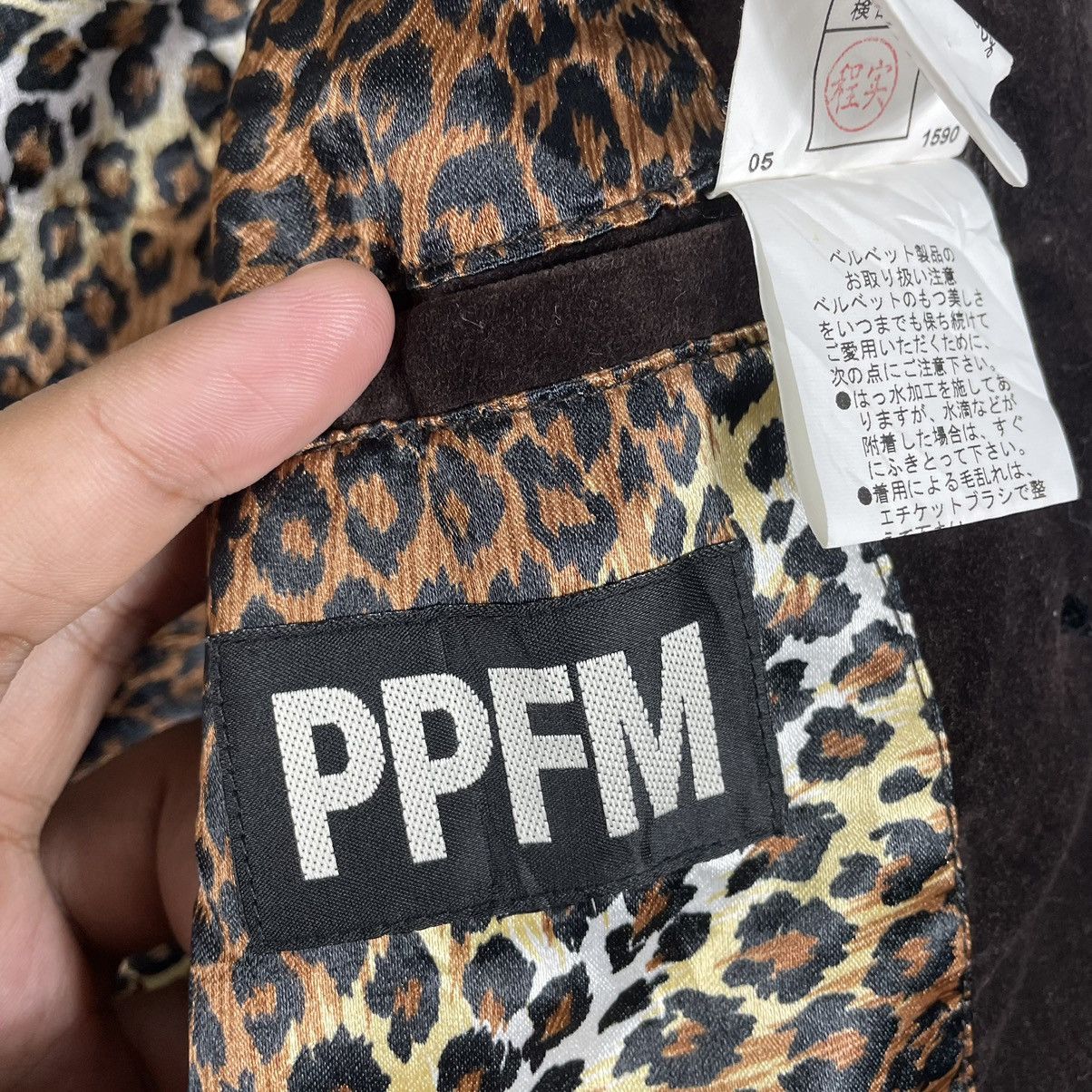 🔥Sick🔥🇯🇵PPFM Leopard Sedi Punk Styles Velvet Long Coat Jacket