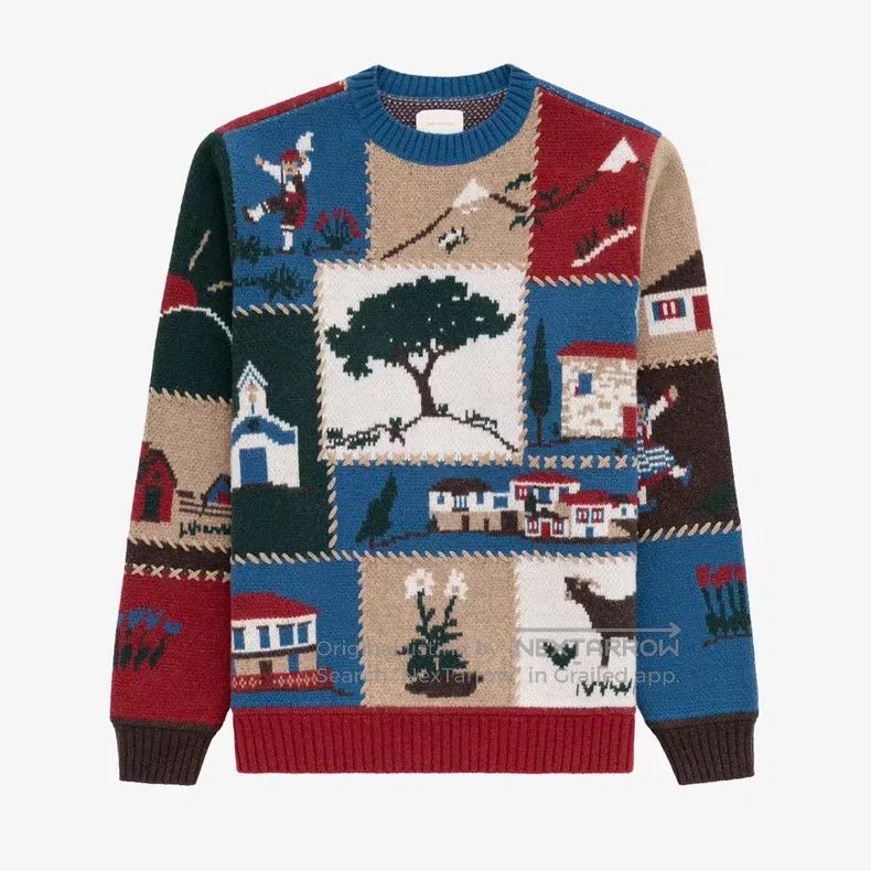 Aime Leon Dore Aime Leon Dore Rustic Patchwork Jacquard Crewneck Sweater Size US L / EU 52-54 / 3 - 3 Thumbnail