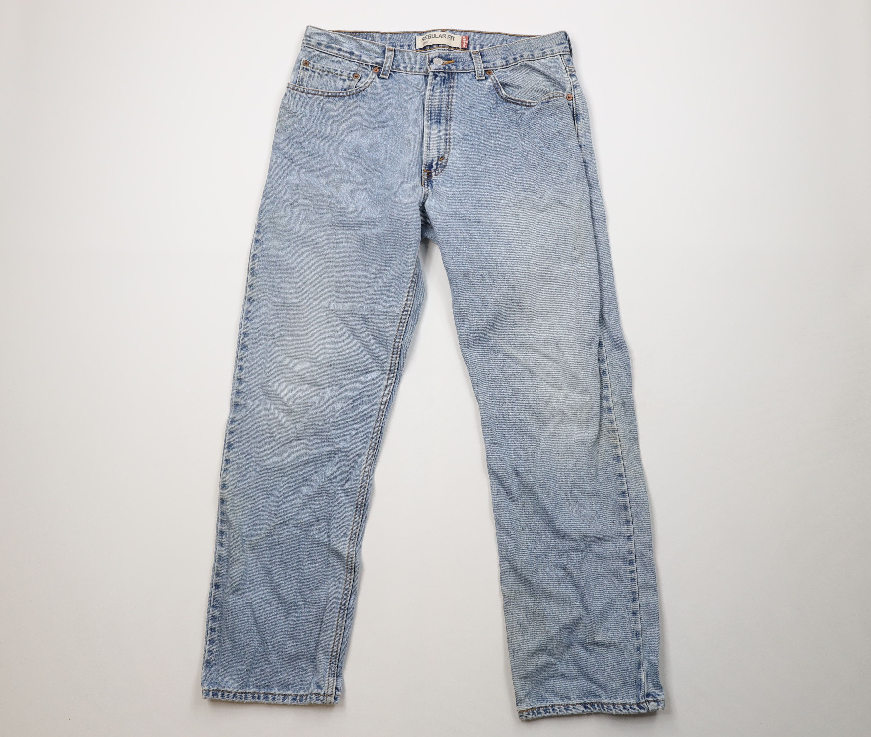 Levi's Vintage Y2K Levis 505 Regular Straight Leg Denim Jeans Blue Size US 35 - 1 Thumbnail
