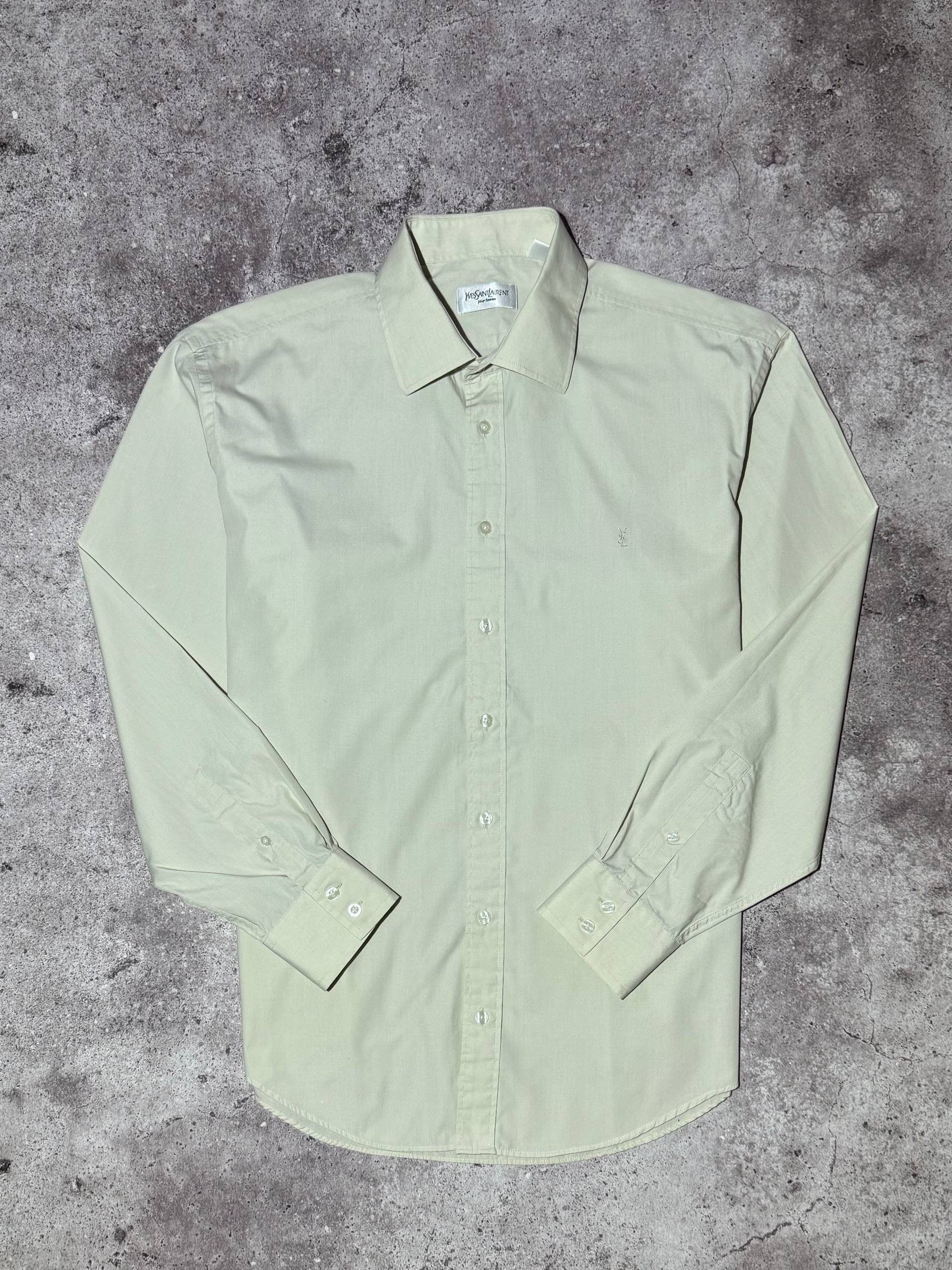 Yves Saint Laurent Yves Saint Laurent Vintage Luxury Beige Shirt Button Up Size US L / EU 52-54 / 3 - 1 Thumbnail