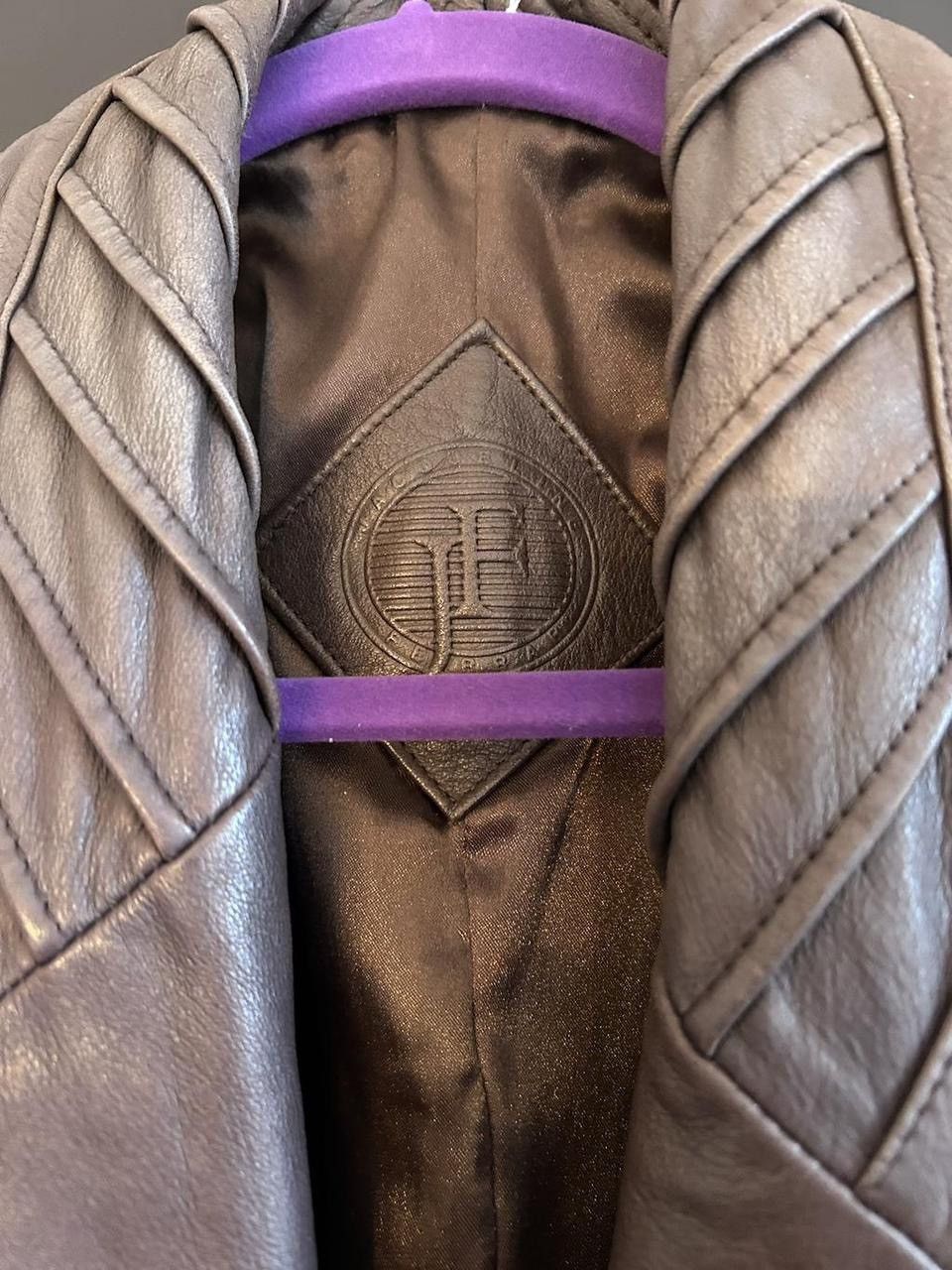 Other Vintage 90s Brown Leather Trench Coat Size XL / US 12-14 / IT 48-50 - 3 Thumbnail