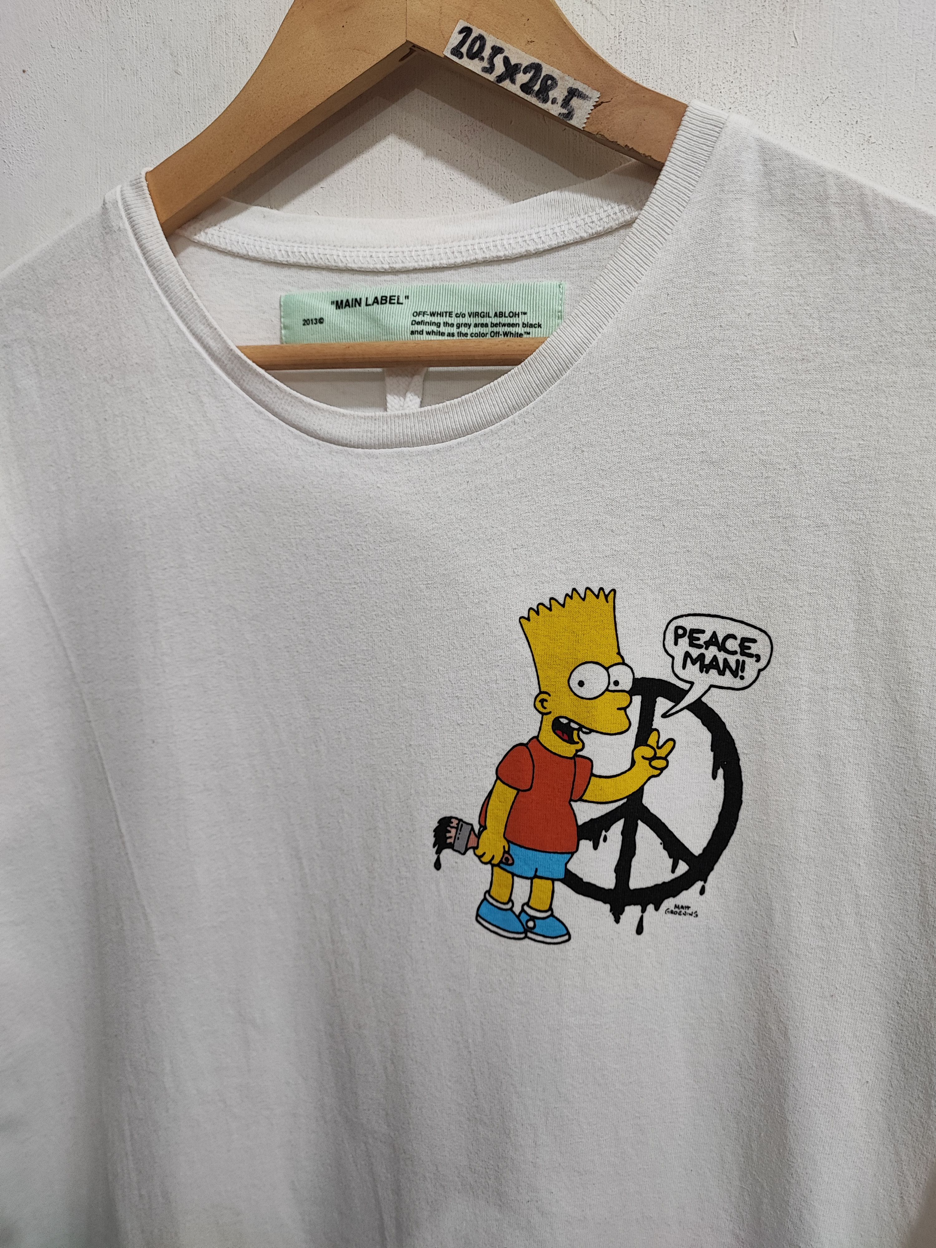 Off-White OFF-WHITE - BART PEACE SIGN S/S SLIM FIT TEE Size US L / EU 52-54 / 3 - 8 Thumbnail