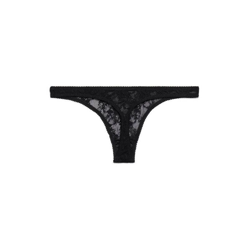 Balenciaga o1tr1nto1125 Size: M / Lace Thong in Black Size ONE SIZE - 2 Thumbnail