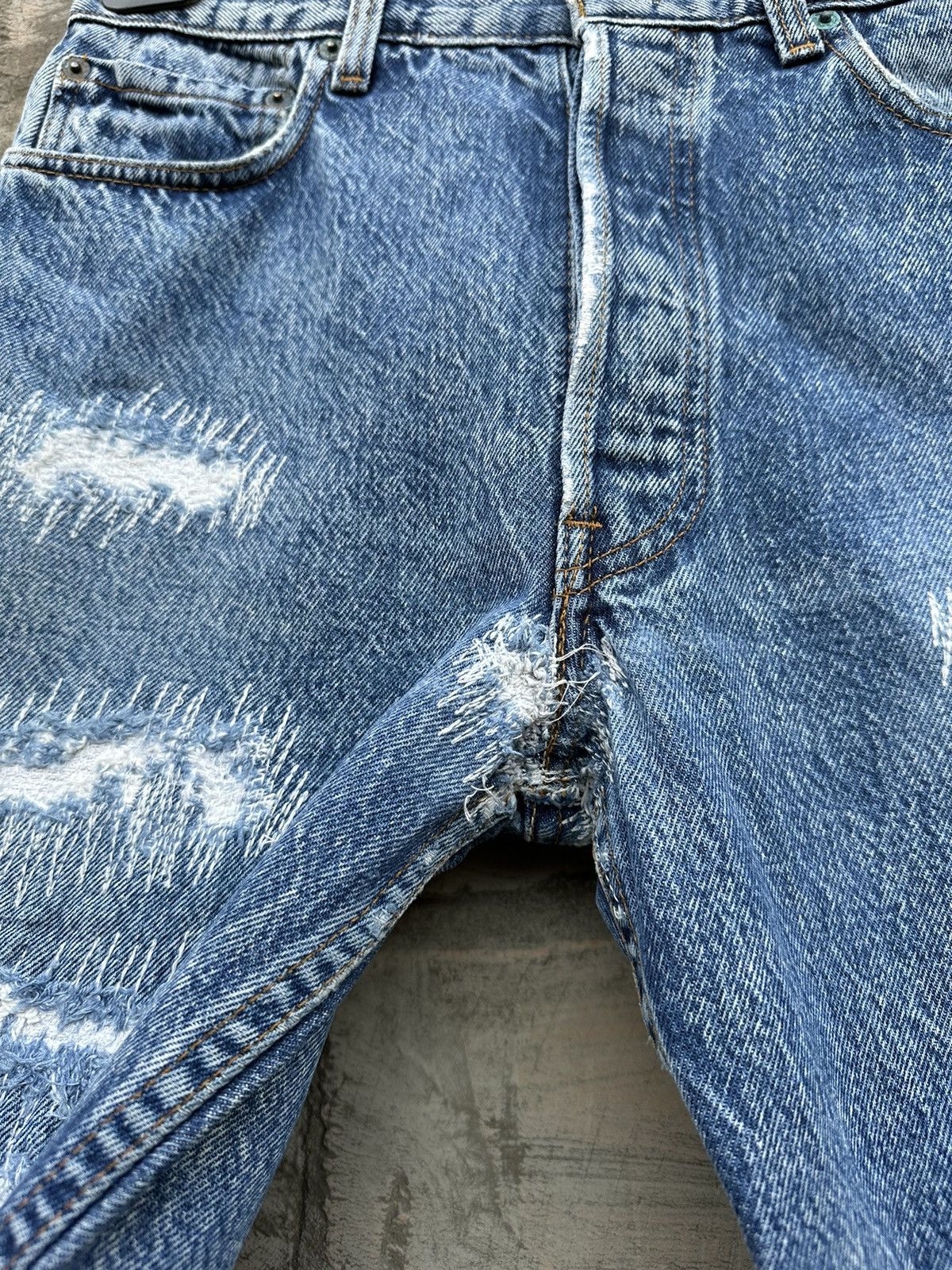 Levi's × Vintage 1970s Levi’s Women’s Distressed Hippy Jeans Pants Size 28" / US 6 / IT 42 - 6 Thumbnail