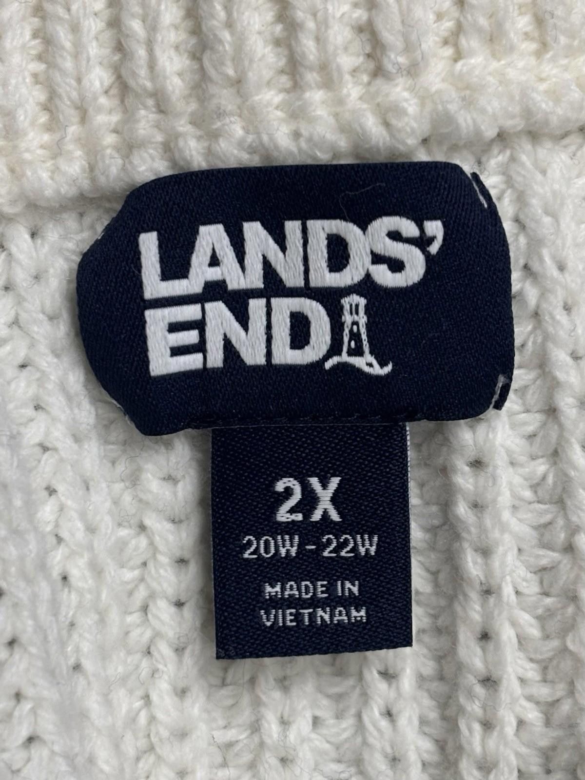 Lands' End Lands End Sweater Women 2XL Chunky Knit Colorblock Snowflake Size XXL / US 16-18 / IT 52-54 - 2 Thumbnail