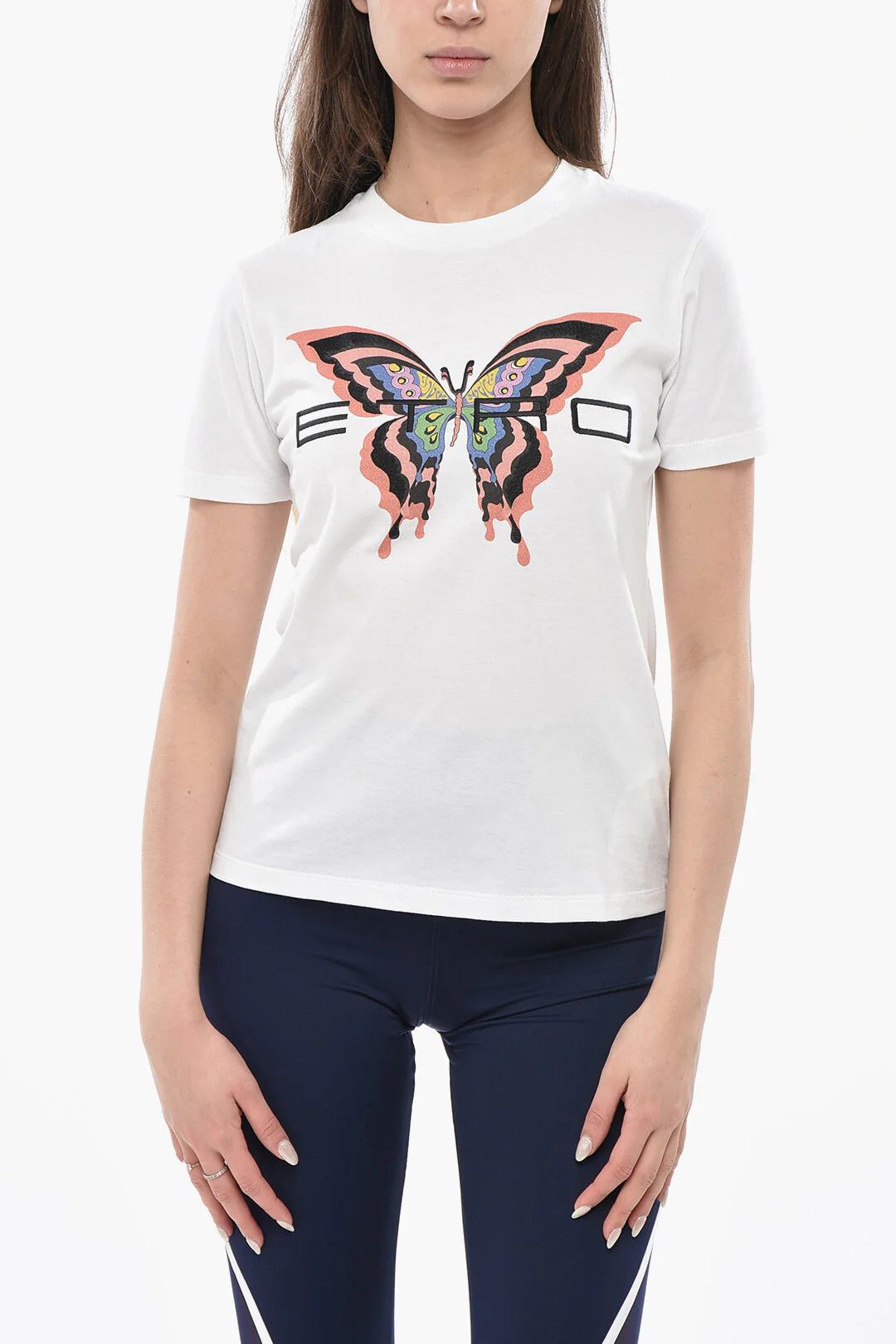 Etro og1mm0326 Crewneck T-Shirt in White Size XS / US 0-2 / IT 36-38 - 1 Thumbnail