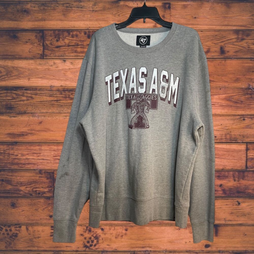 47 47 Brand Texas ATM Pullover Grey Sweatshirt XXL Size US XXL / EU 58 / 5 - 1 Thumbnail